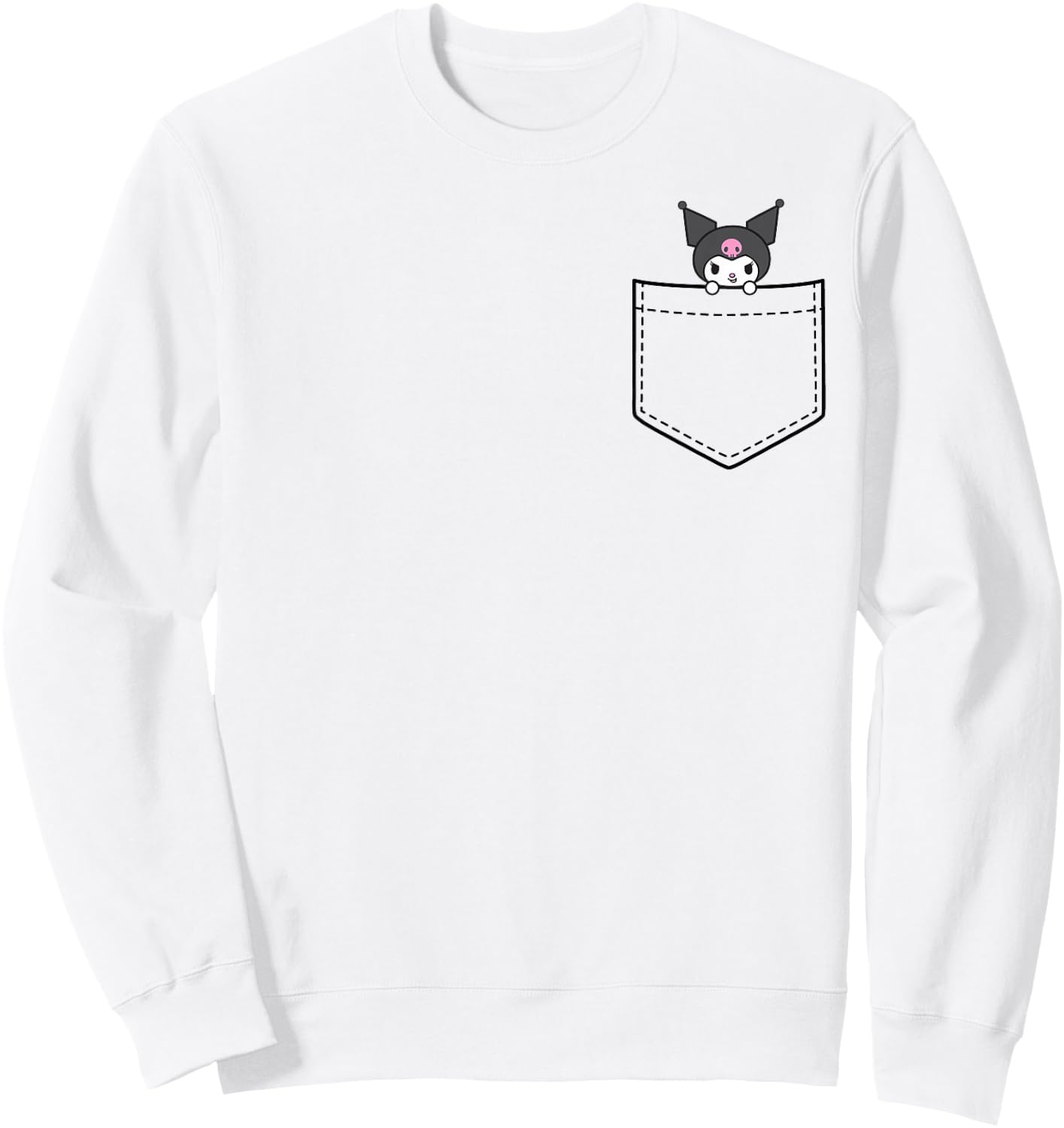 Kuromi Chest Pocket Sweatshirt - Sweatshirt | White