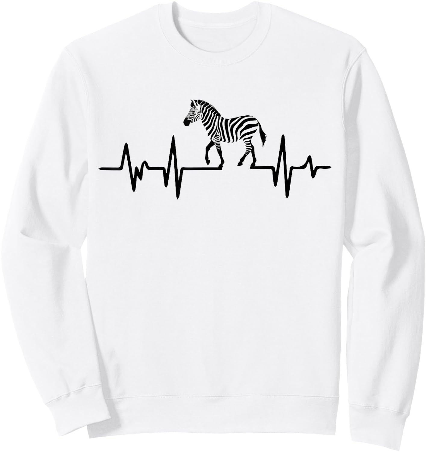 Zebra Heartbeat Graphic Sweatshirt - Sweatshirt | White