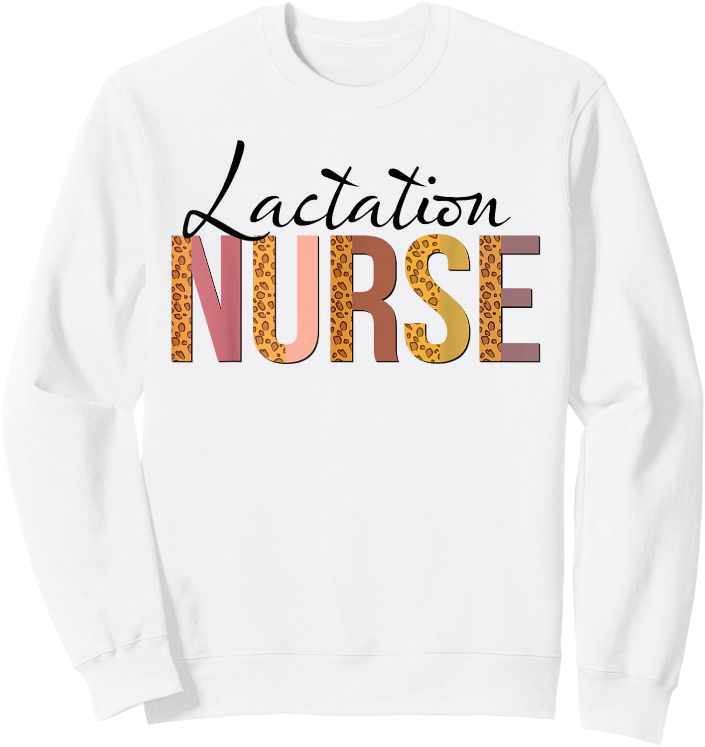 Leopard Lactation Nurse Gifts Nursing Apparel Sweatshirt - Sweatshirt | White