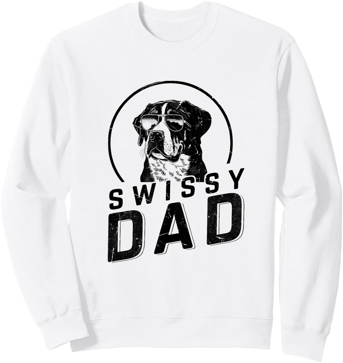 Swissy Dad Dog Owner Gifts Funny Dog Dad Christmas Sweatshirt - Sweatshirt | White