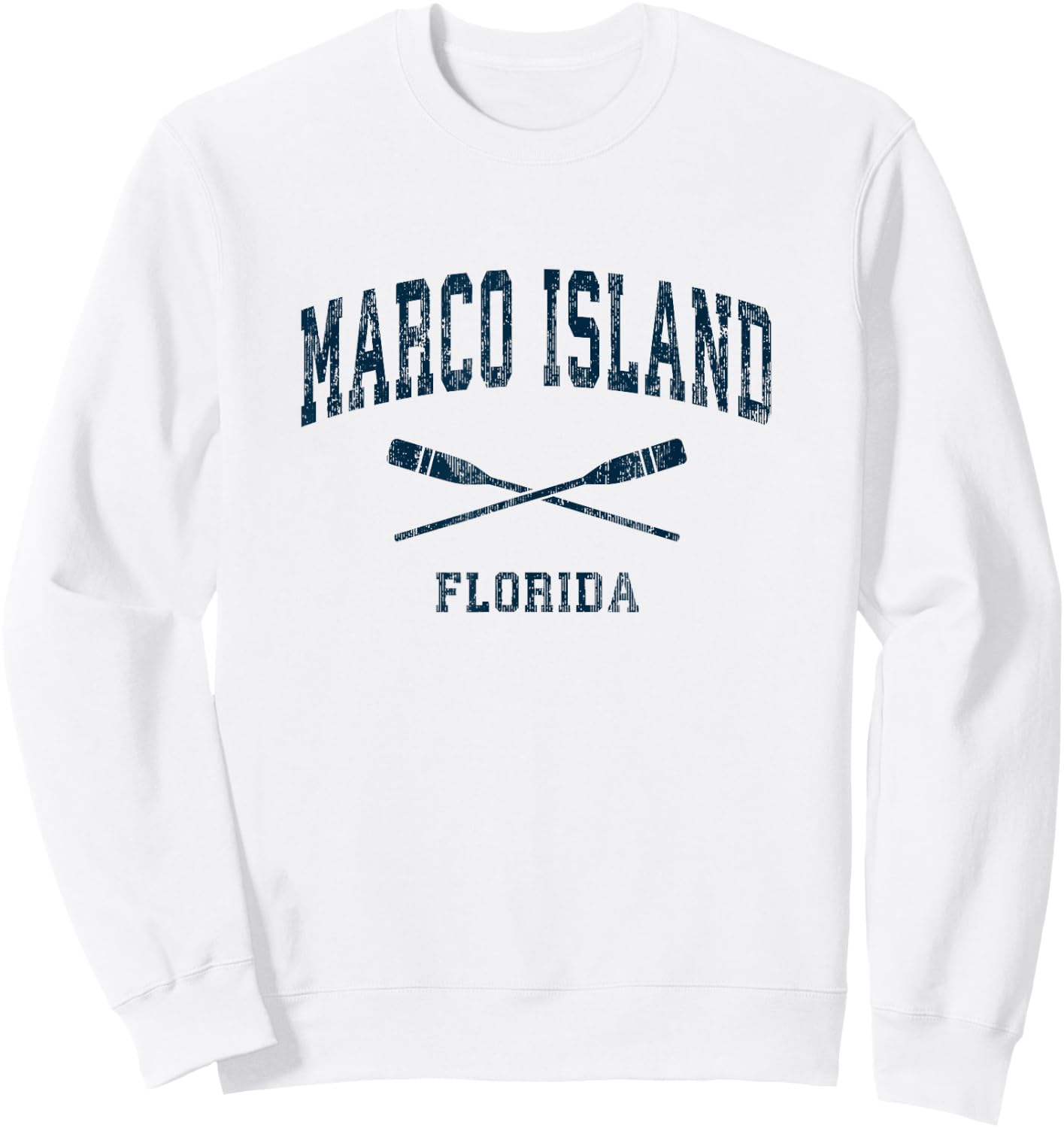 Marco Island Florida Vintage Nautical Paddles Sports Oars Sweatshirt - Sweatshirt | White