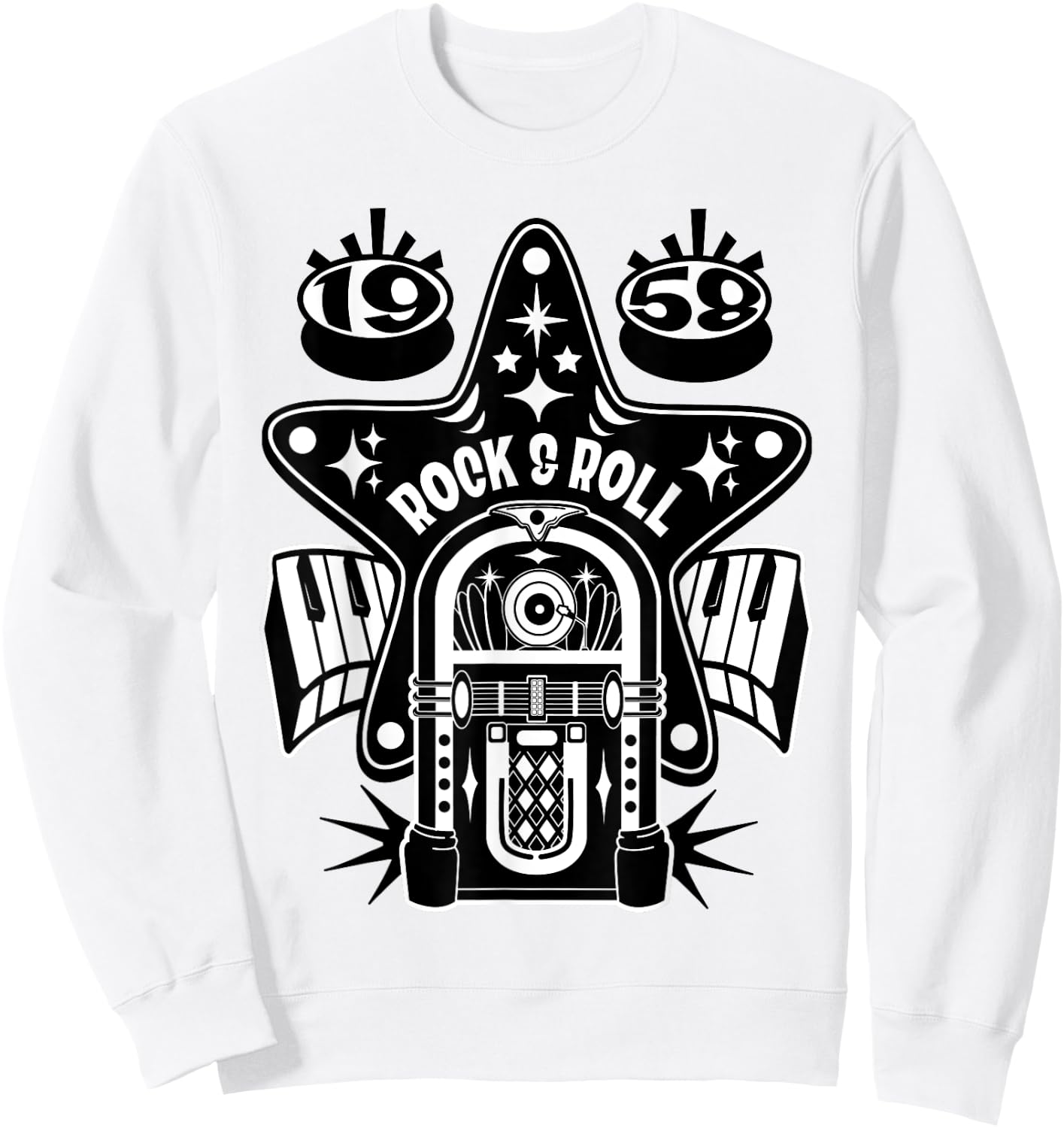 Rockabilly Retro 50s Sock Hop Costume Music Jukebox 1950s Sweatshirt - Sweatshirt | White