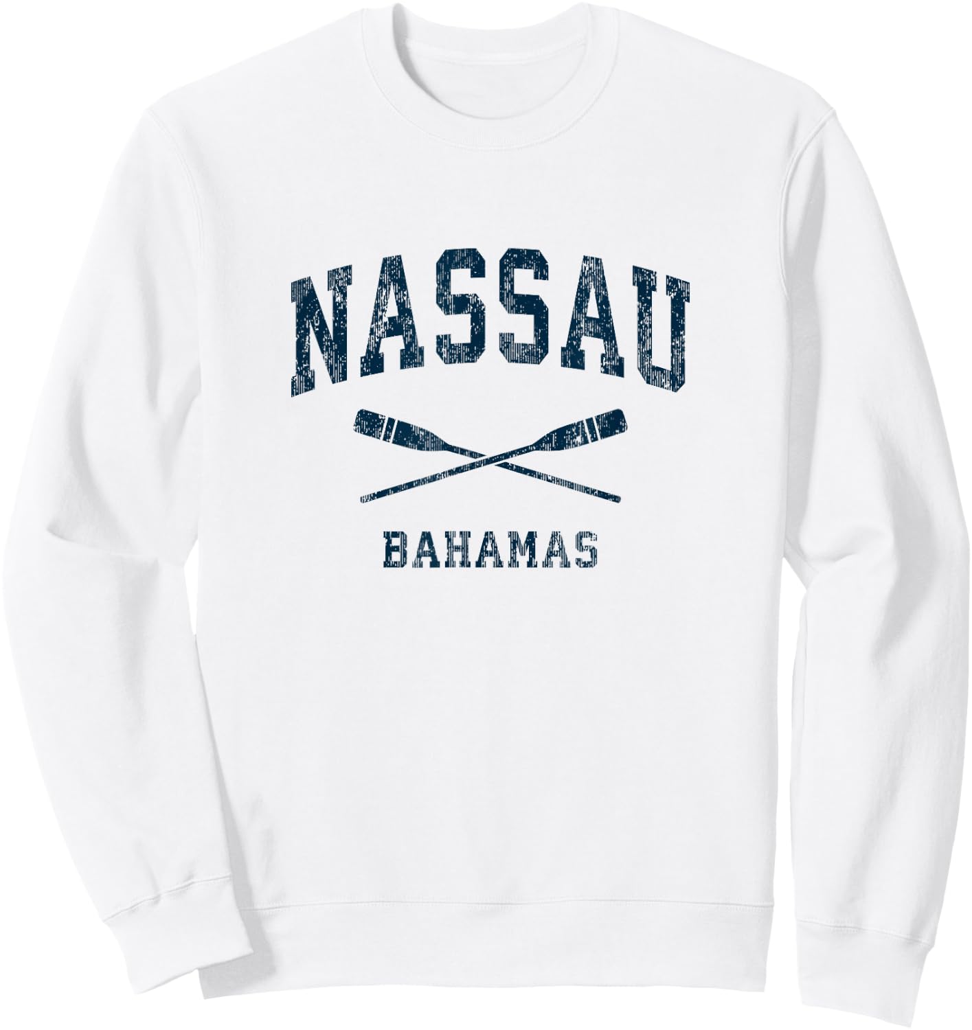 Nassau Bahamas Vintage Nautical Paddles Sports Oars Sweatshirt - Sweatshirt | White