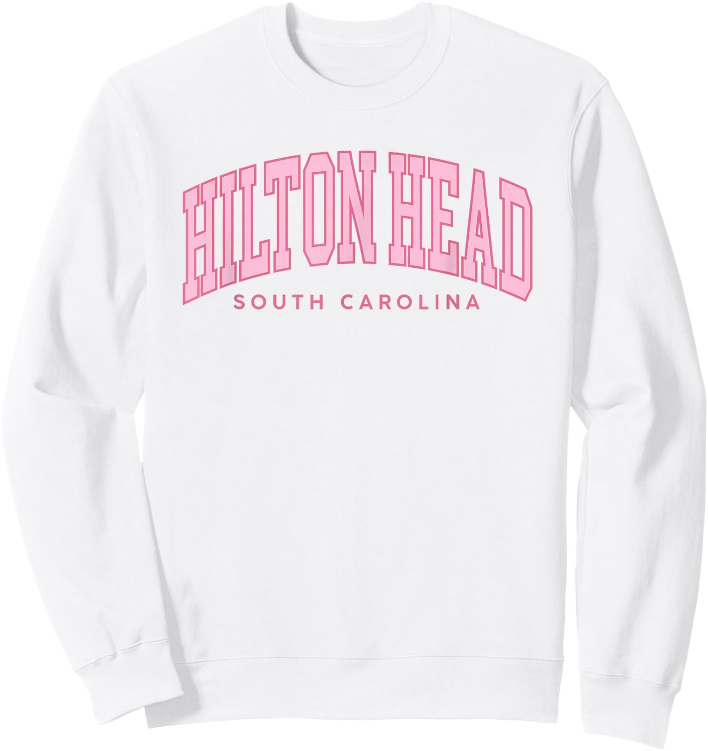 Hilton Head South Carolina Pink Retro Preppy Throwback Girls Sweatshirt - Sweatshirt | White