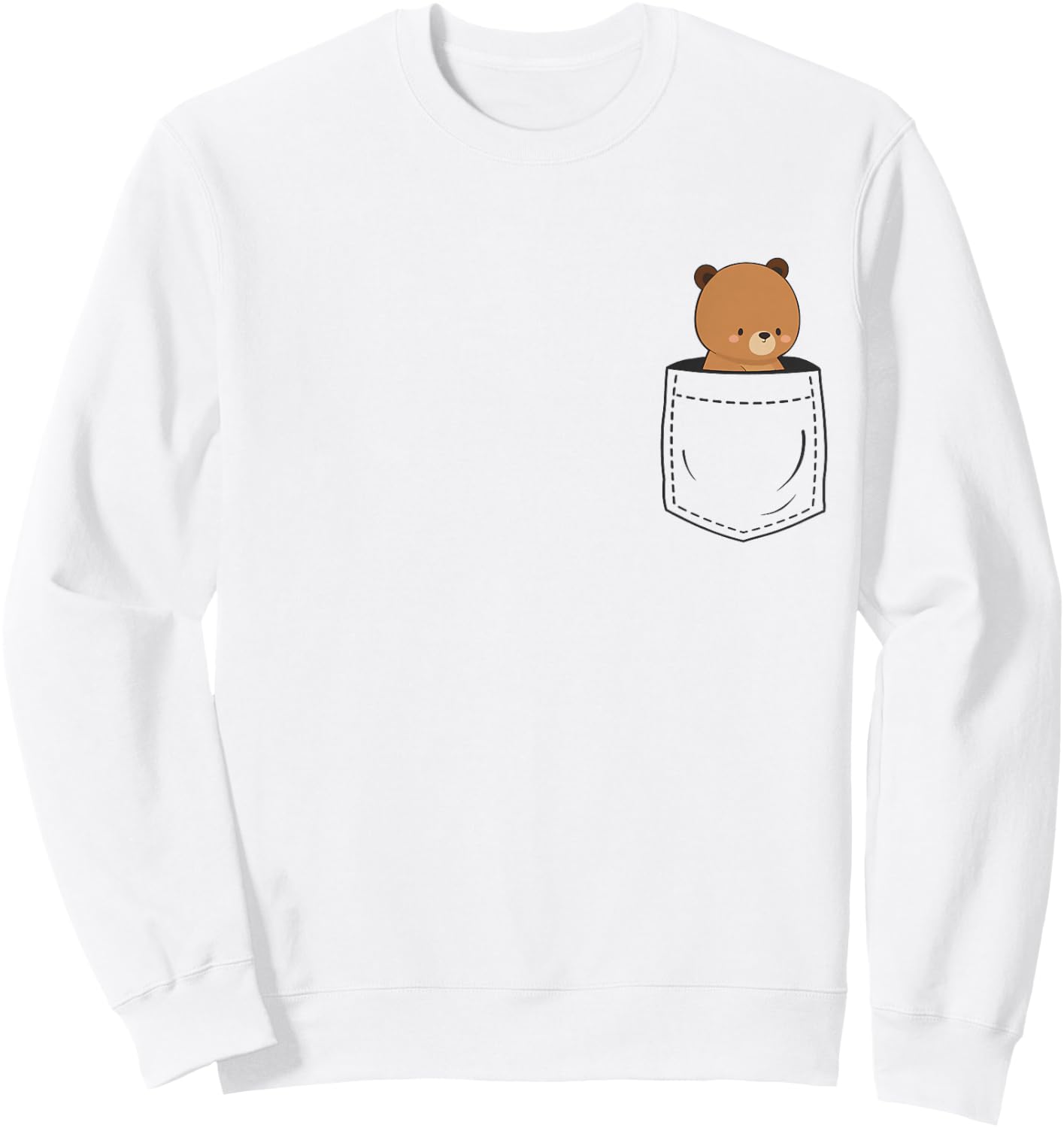 Bear in Pocket Teddy Sweatshirt - Sweatshirt | White