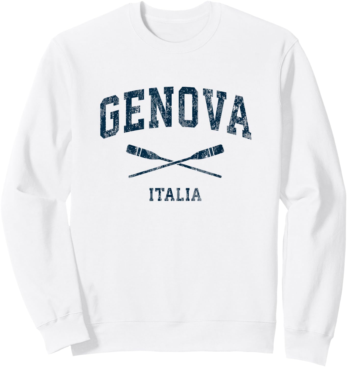 Genoa Italy Vintage Nautical Paddles Sports Oars Sweatshirt - Sweatshirt | White