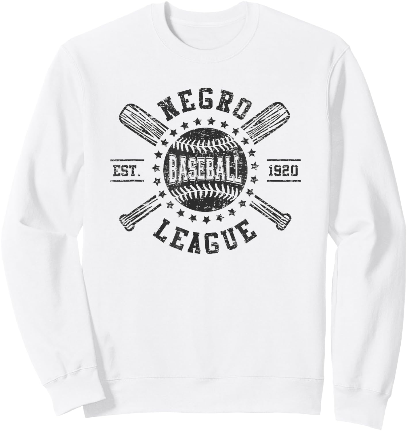 Vintage Negro League Baseball Black History Month Sweatshirt - Sweatshirt | White