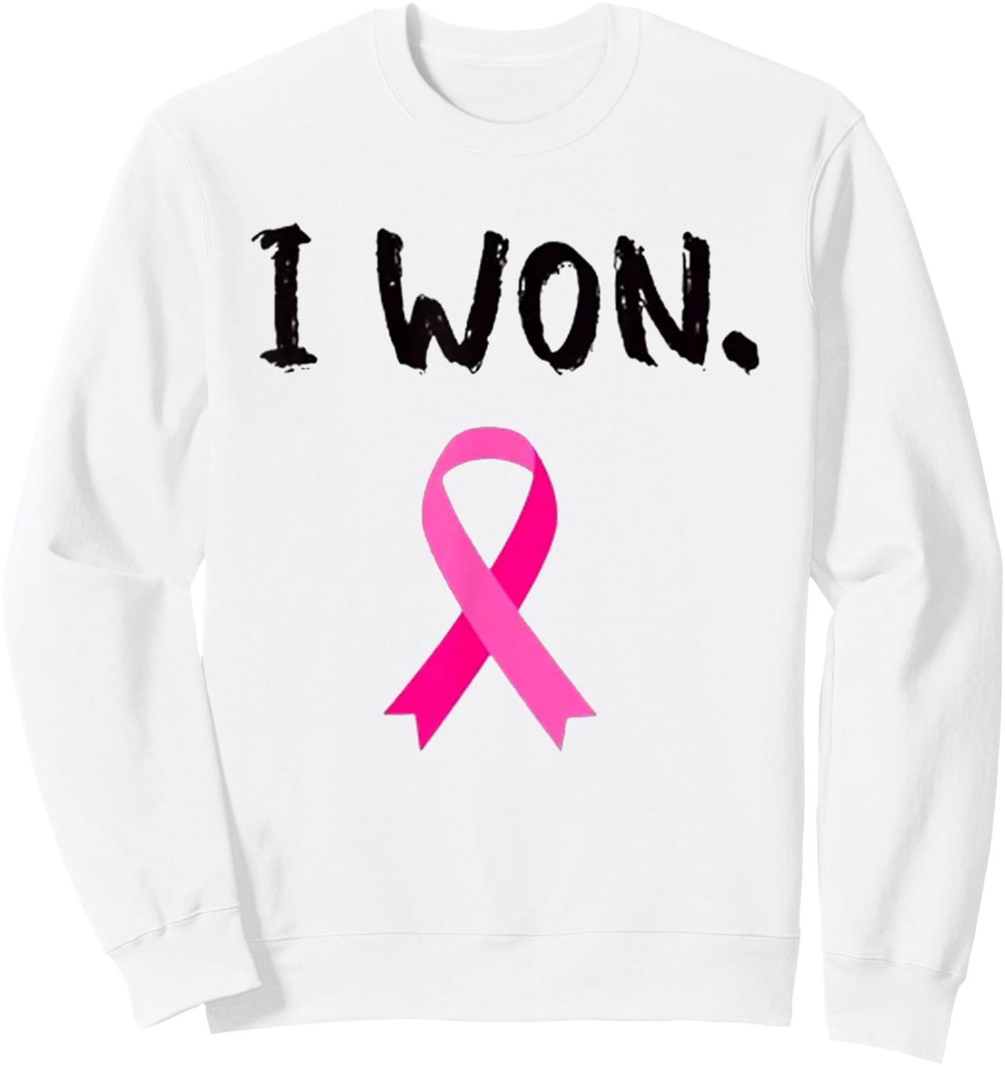 I Won Breast Cancer Awareness Sweatshirt - Sweatshirt | White