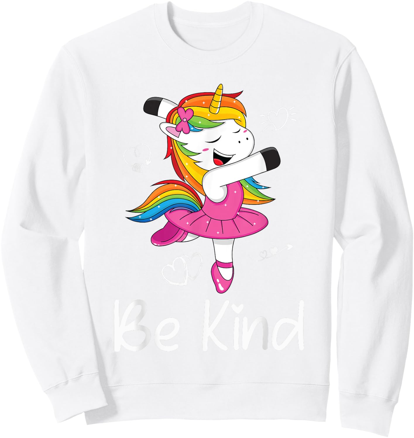 Dancing Unicorn Kids Be Kind Anti Bullying Unity Day Orange Sweatshirt - Sweatshirt | White