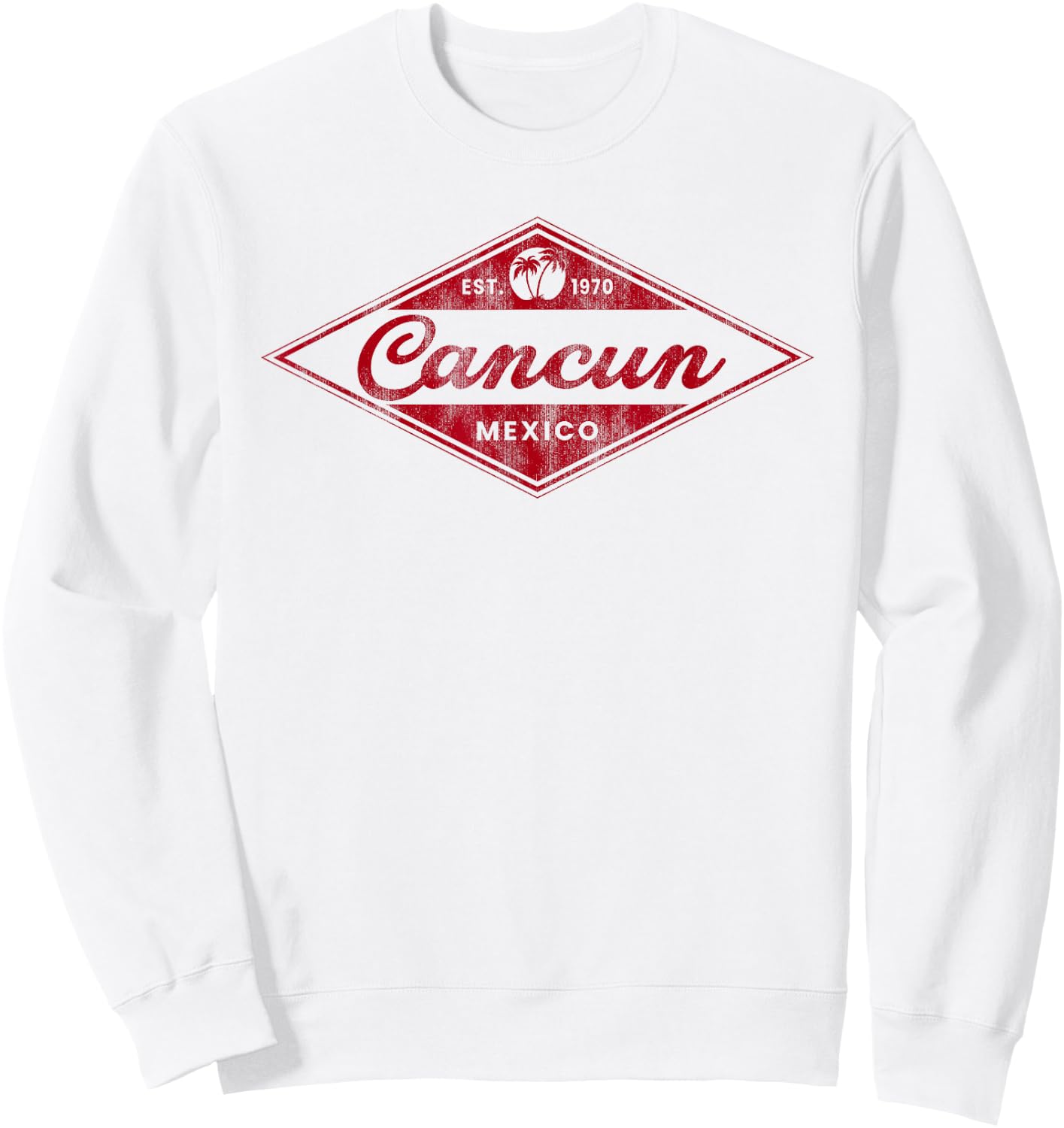 Vintage Cancun Mexico Summer Retro Throwback Family Vacation Sweatshirt - Sweatshirt | White
