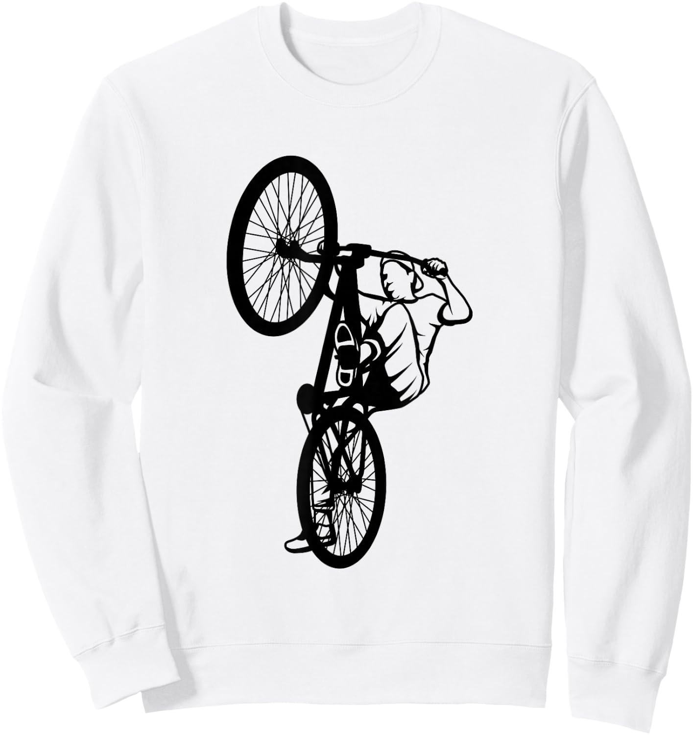 BMX Rider Sketch BMX Fan Wheelie Bike Sweatshirt - Sweatshirt | White