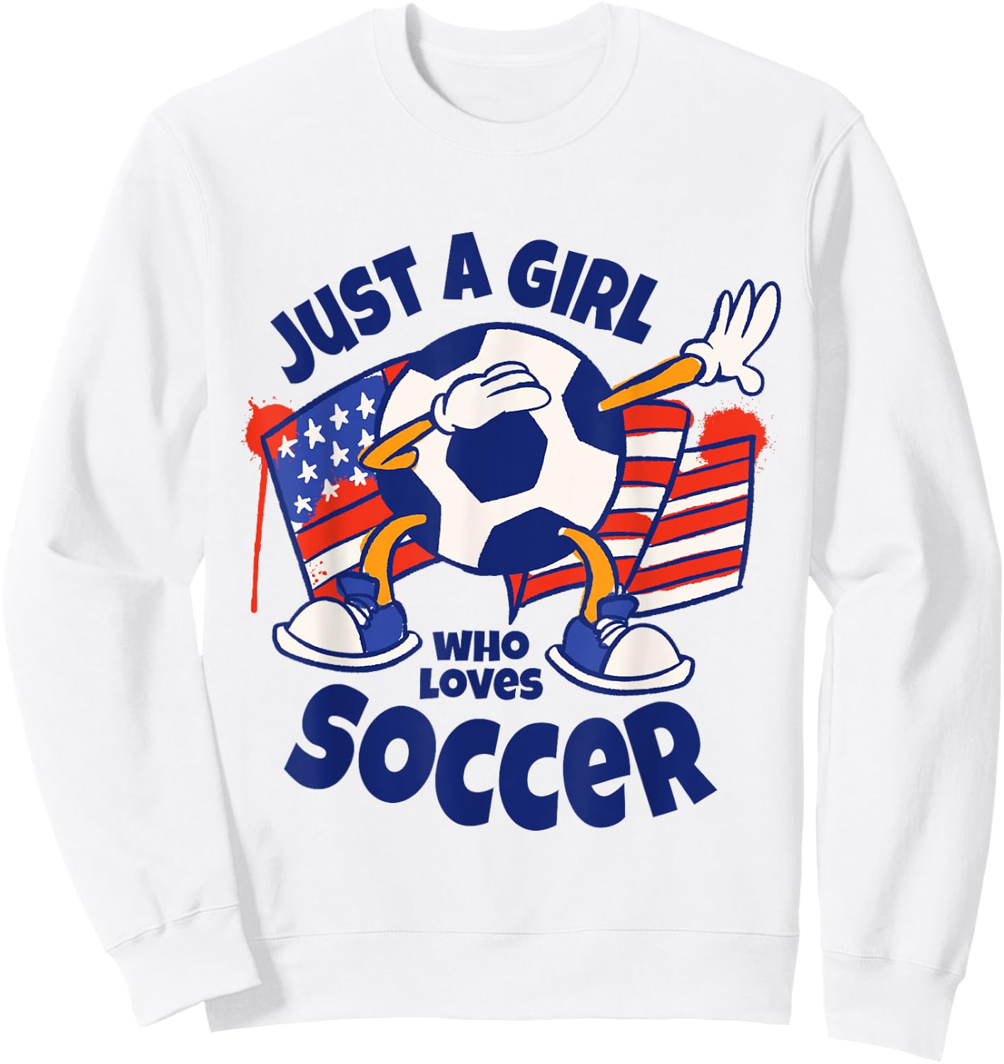 Just a Girl Who Loves Soccer Kids Girl Teen Football Sweatshirt - Sweatshirt | White