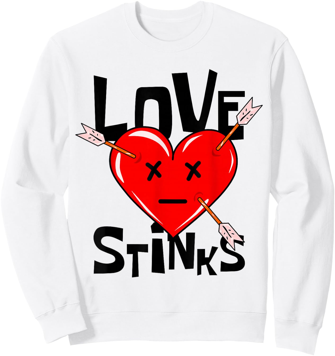 Love Stinks, Anti Valentines Day Sweatshirt - Sweatshirt | White