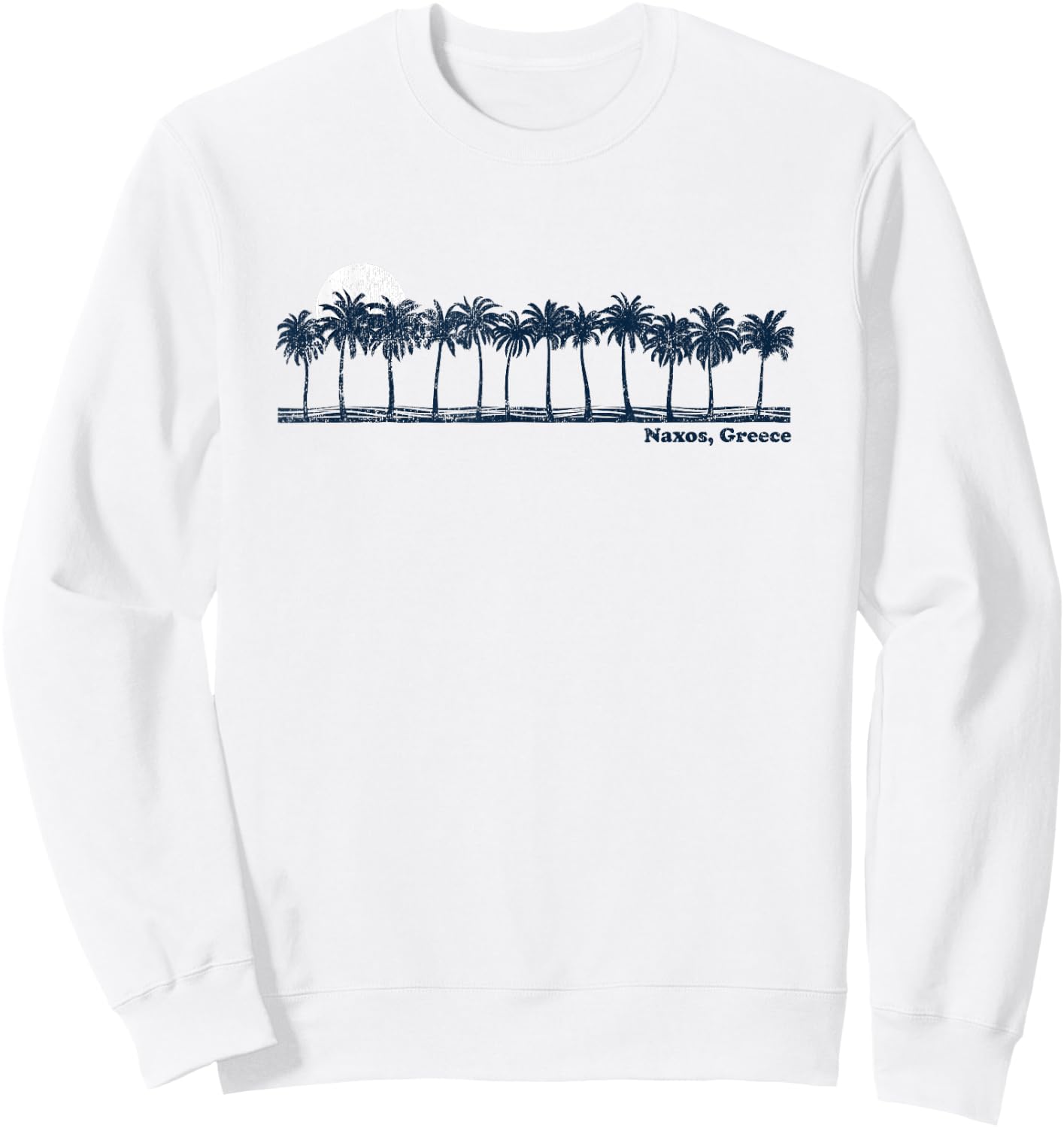 Naxos Vintage 70s Retro Throwback Design Sweatshirt - Sweatshirt | White