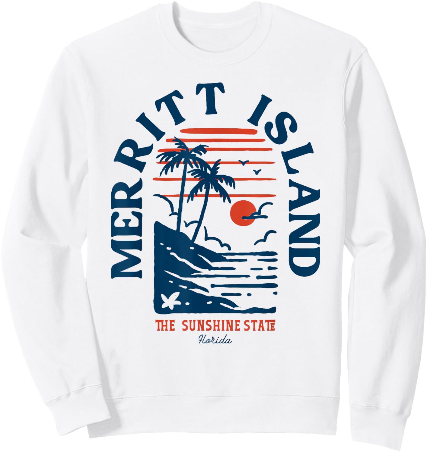 Merritt Island Florida Retro Surfer Vintage Beach Sweatshirt - Sweatshirt | White
