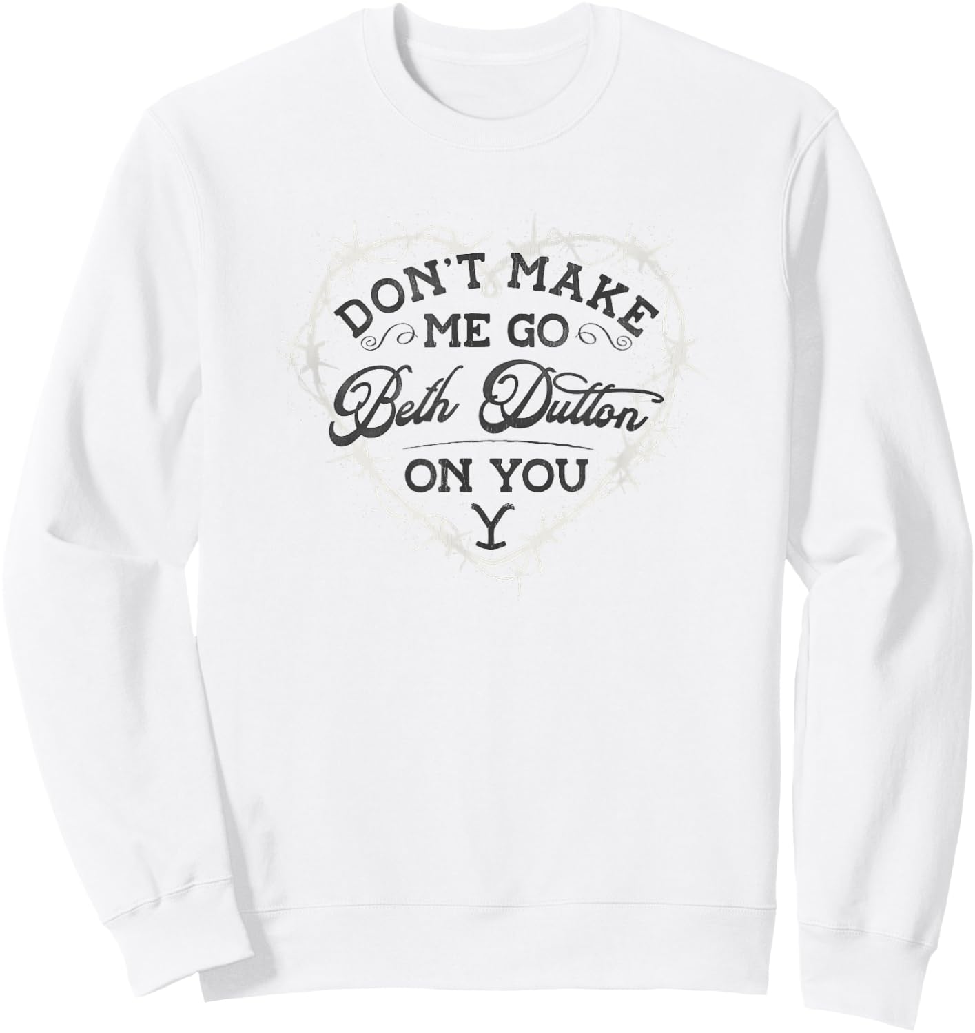 Yellowstone Dutton Ranch Beth Heart Sweatshirt - Sweatshirt | White