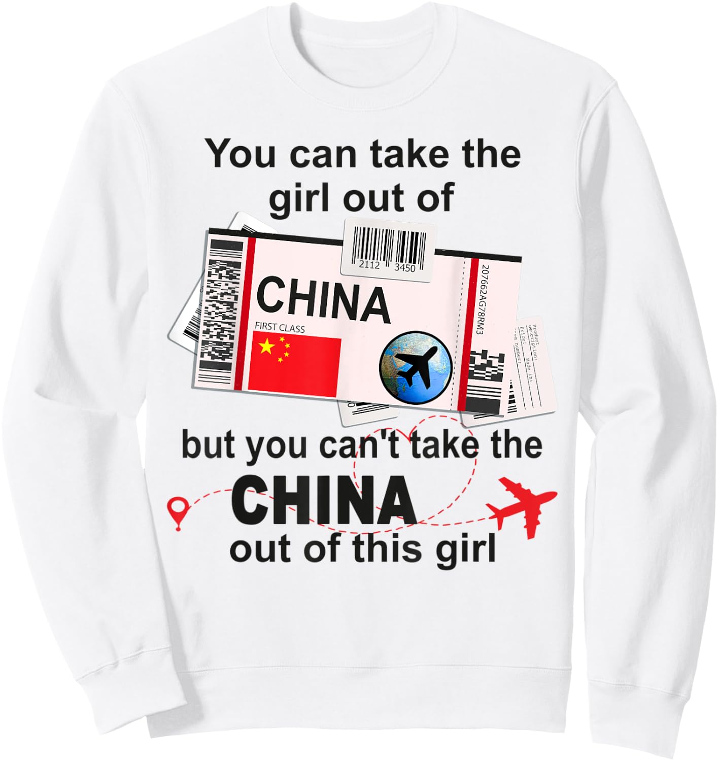 China Girl - China Boarding Pass - China Sweatshirt - Sweatshirt | White