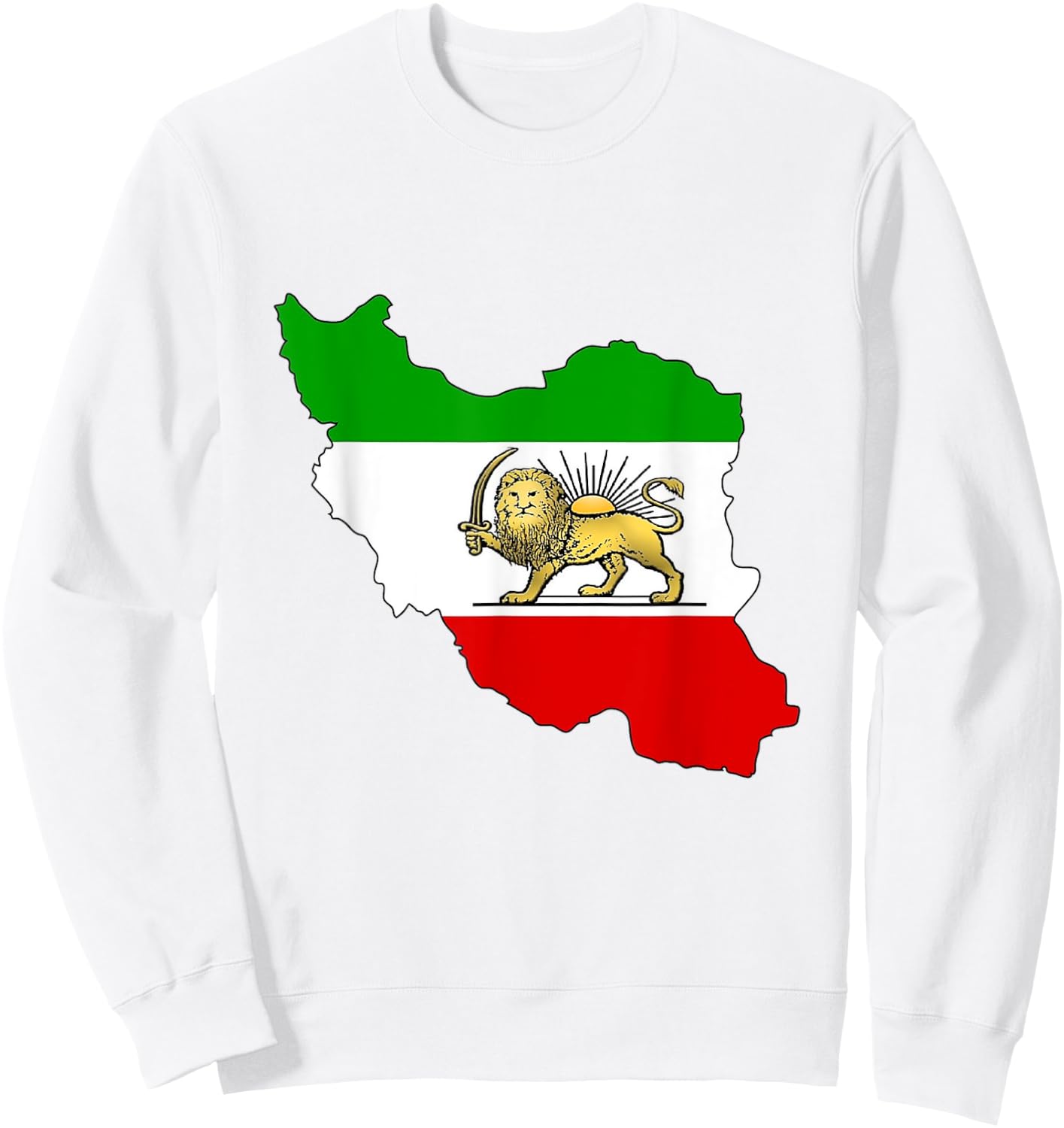 Iran flag with lion and sun symbol Rostam Iran´s unity Sweatshirt - Sweatshirt | White