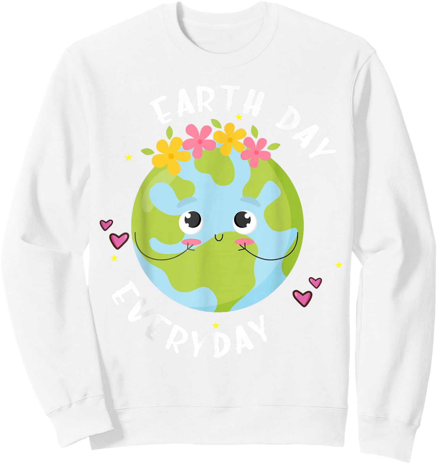 Earth Day Everyday Kids Girl Sweatshirt - Sweatshirt | White
