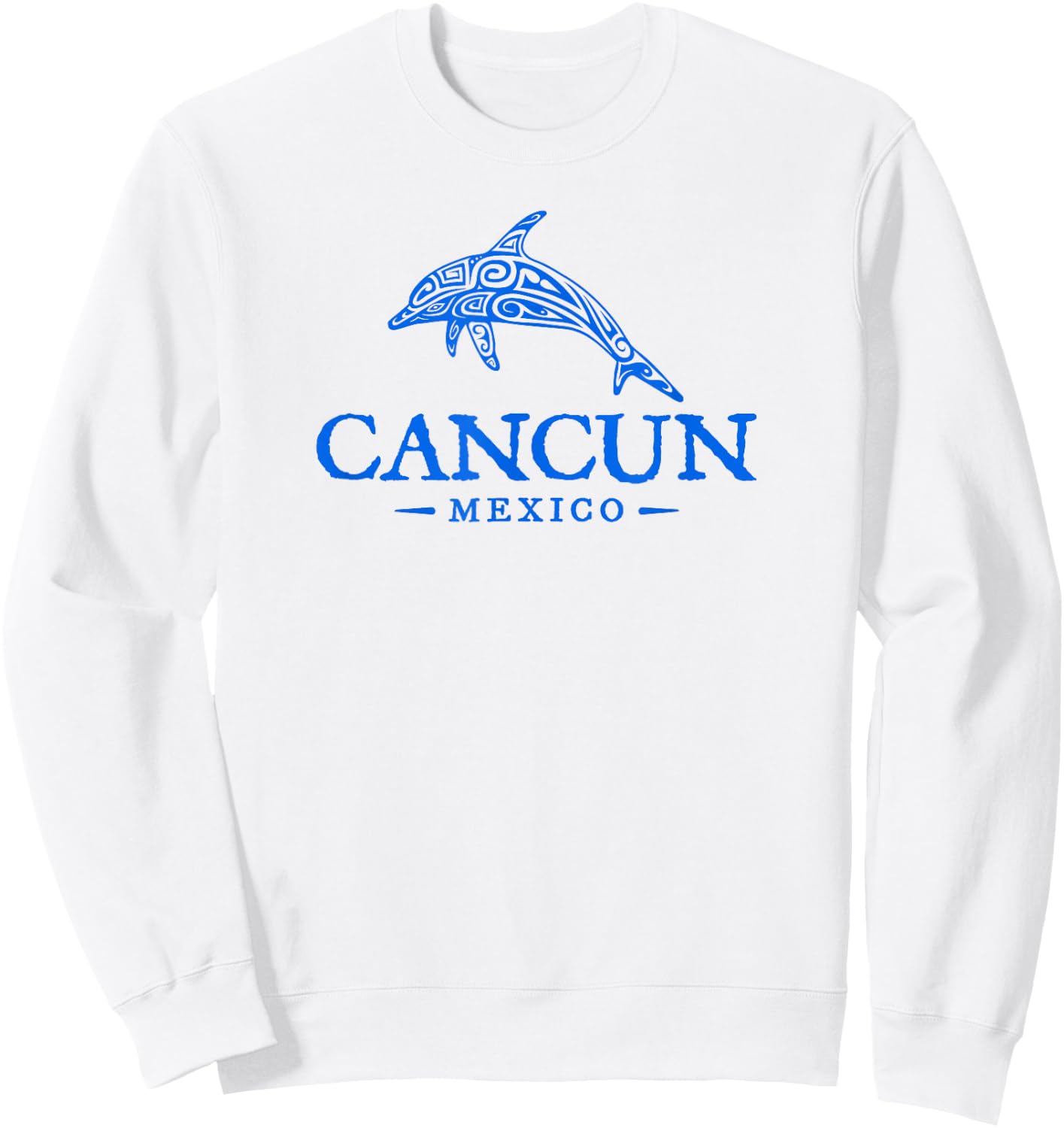 Cancun Mexico Dolphin Boys Girls Vacation Souvenir Sweatshirt - Sweatshirt | White