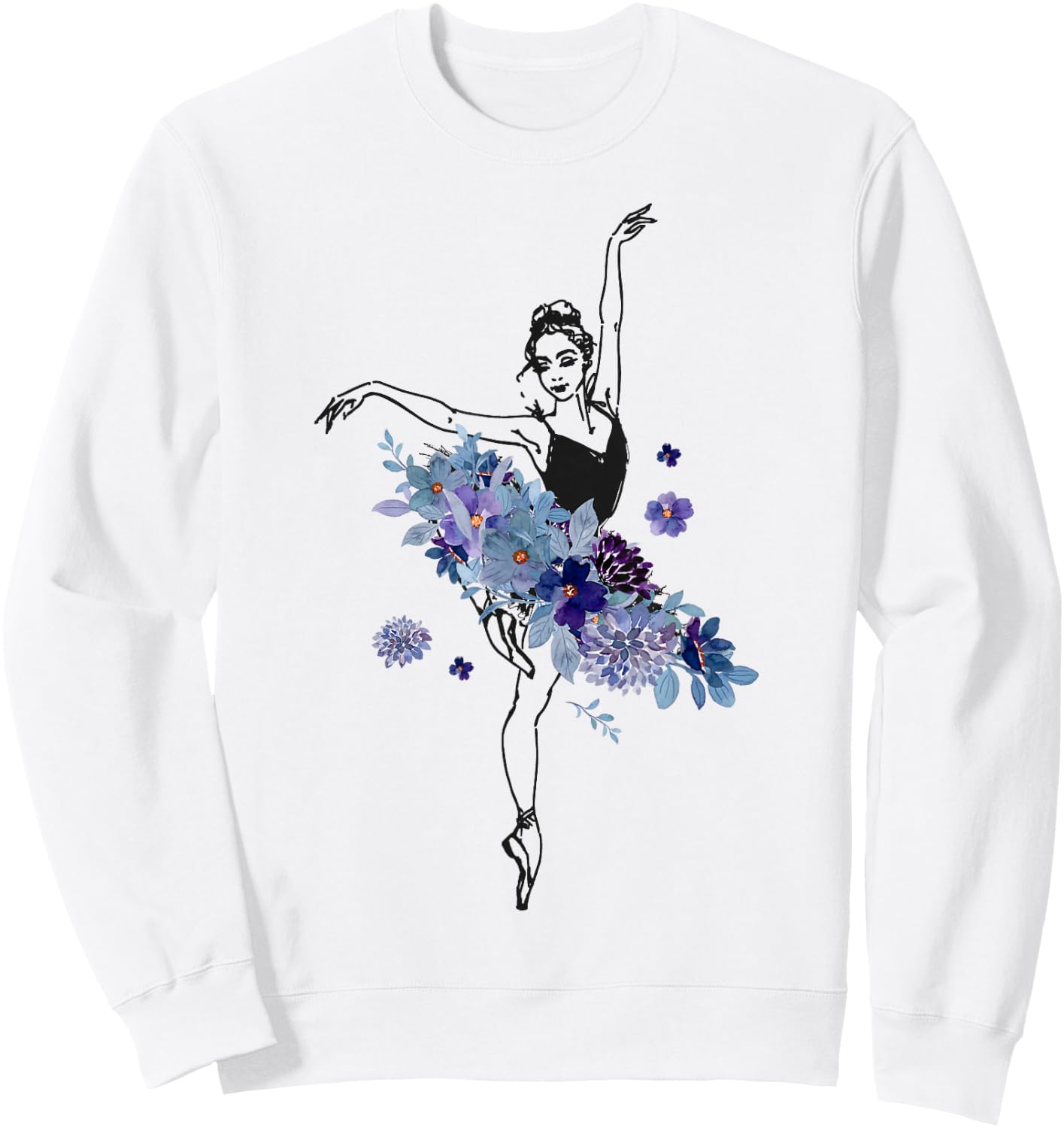 Ballet Dancer Dance Girl Ballerina Flower Floral Sweatshirt - Sweatshirt | White