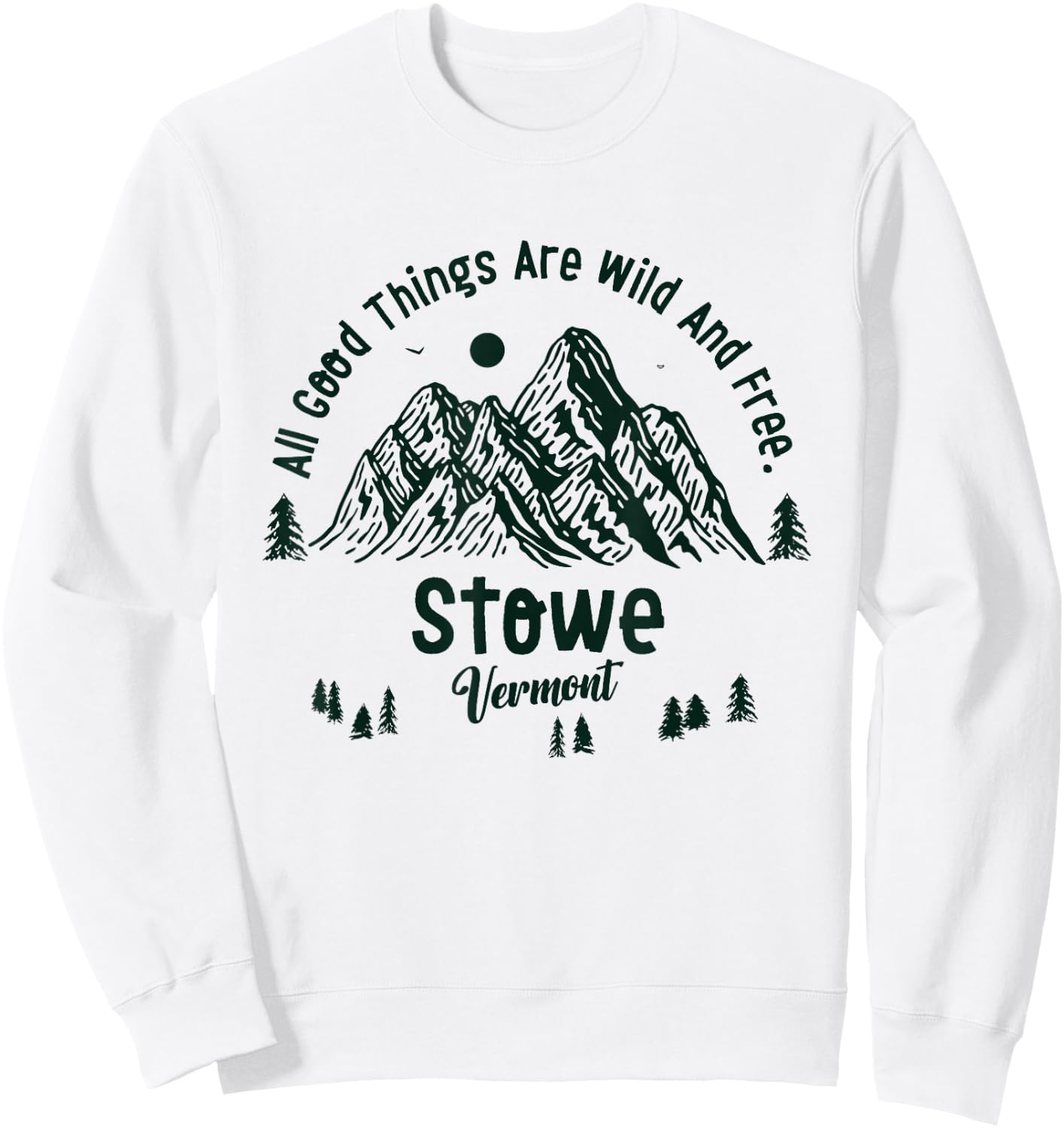 Stowe Mountains Vermont Hiking Outdoors Vintage Sweatshirt - Sweatshirt | White
