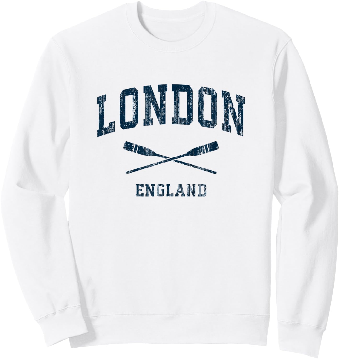 London England Vintage Nautical Paddles Sports Oars Sweatshirt - Sweatshirt | White