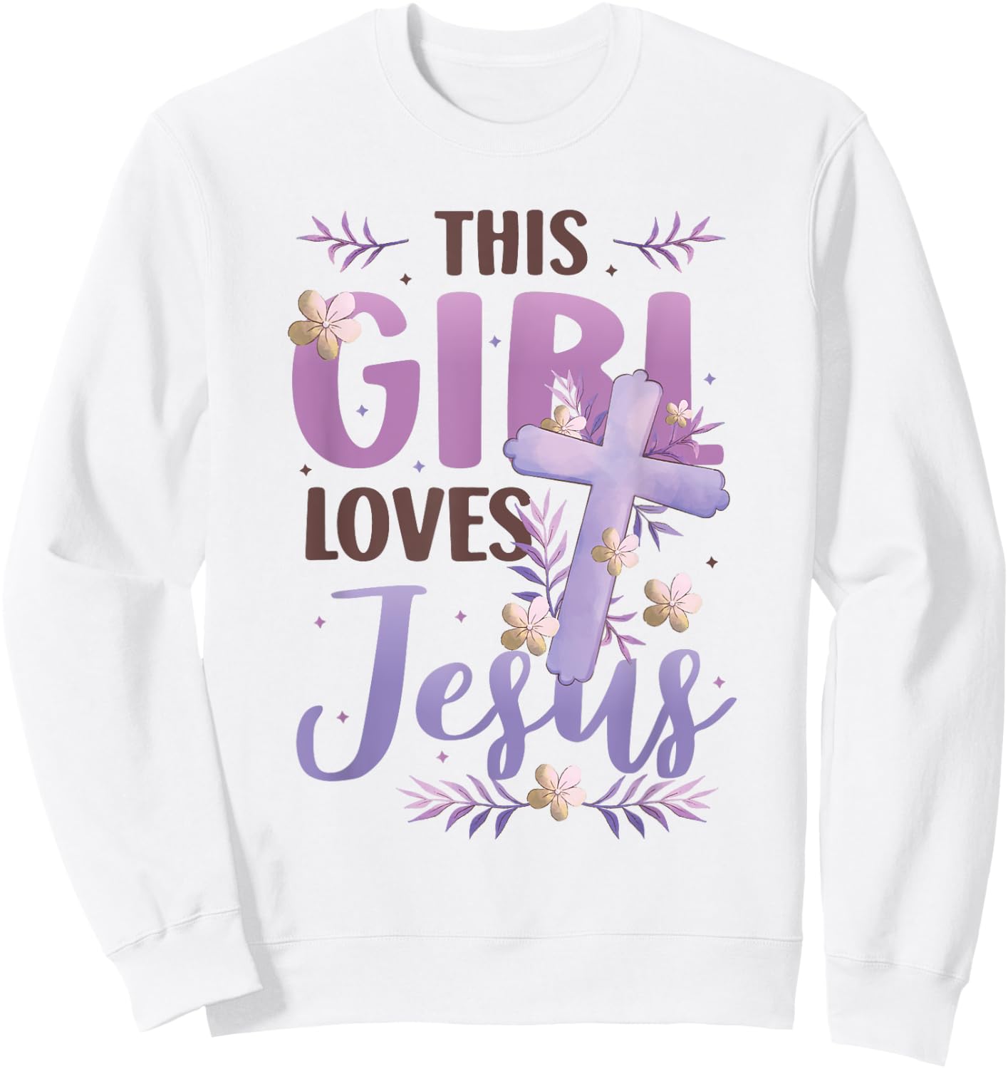 This Girl Loves Jesus Cute Christian Girl Jesus Sweatshirt - Sweatshirt | White