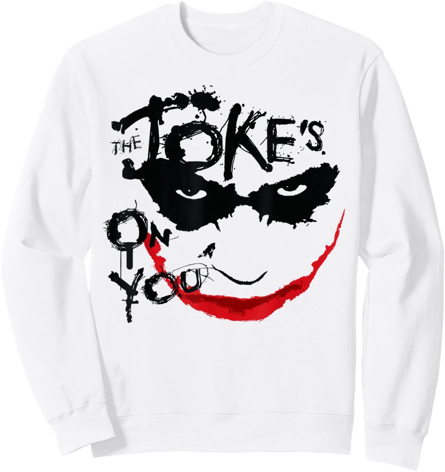 DC Dark Knight Joker Stencil Sweatshirt - Sweatshirt | White