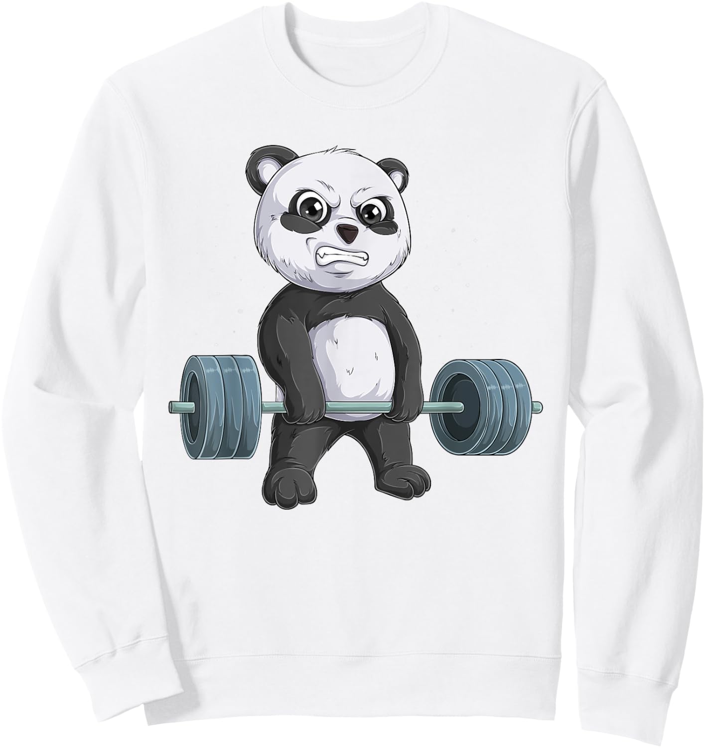 Panda Bear Weightlifting Funny Deadlift Men Fitness Gym Sweatshirt - Sweatshirt | White