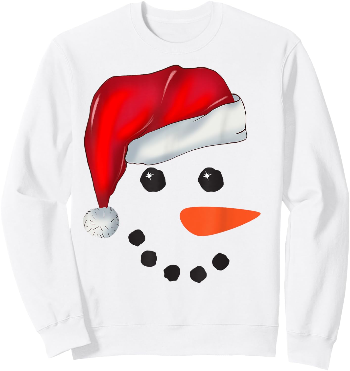 Face Snowman Christmas Matching Squad Family Men Women Kids Sweatshirt - Sweatshirt | White