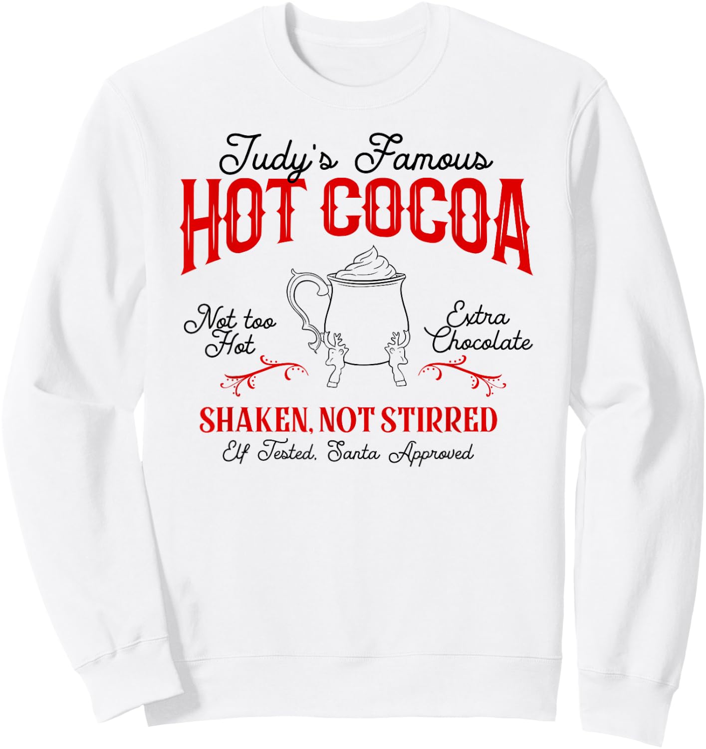 Judy's Famous Hot Cocoa Funny Christmas Sweatshirt - Sweatshirt | White