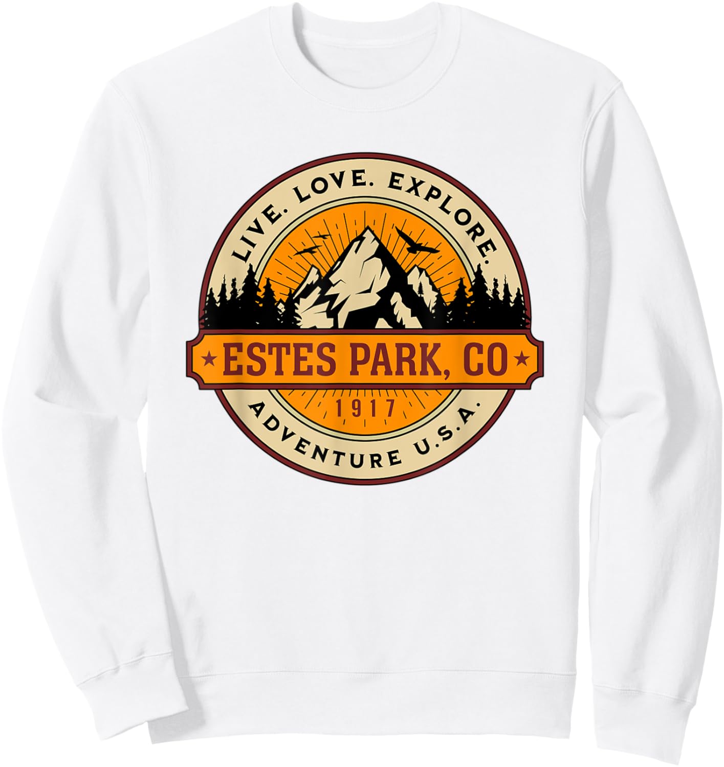 Estes Park Colorado Adventure USA Vintage Style Design Sweatshirt - Sweatshirt | White