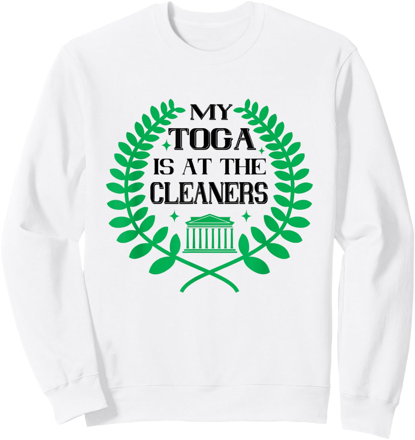 Funny Toga Party Greek Celebration College Frat Theme Toga Party - Blue, Small - Men's Classic Fit Short Sleeve - Party, Roman Festival, Greek Culture - Unique Graphic Design Sweatshirt - Sweatshirt | White