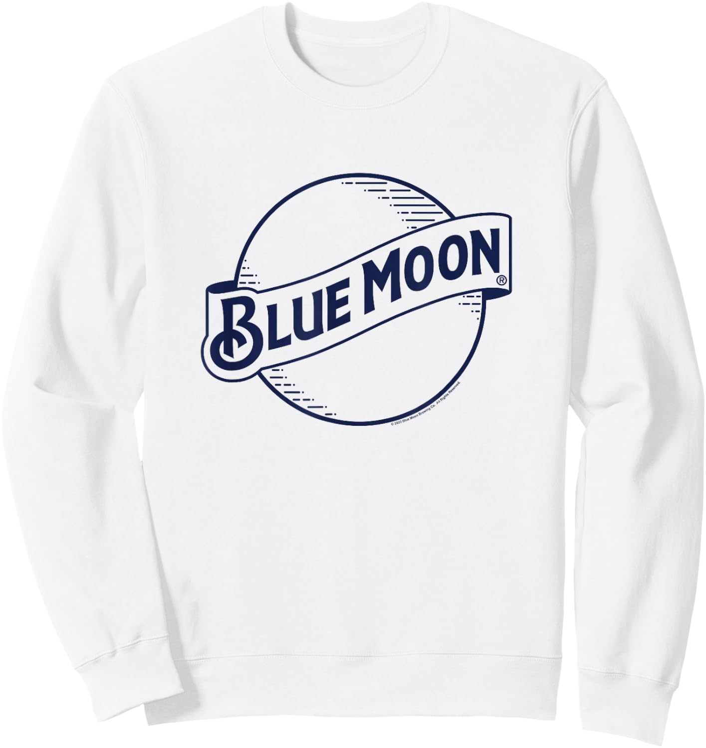 Coors Brewing Company Blue Moon Retro Classic Chest Logo Sweatshirt - Sweatshirt | White