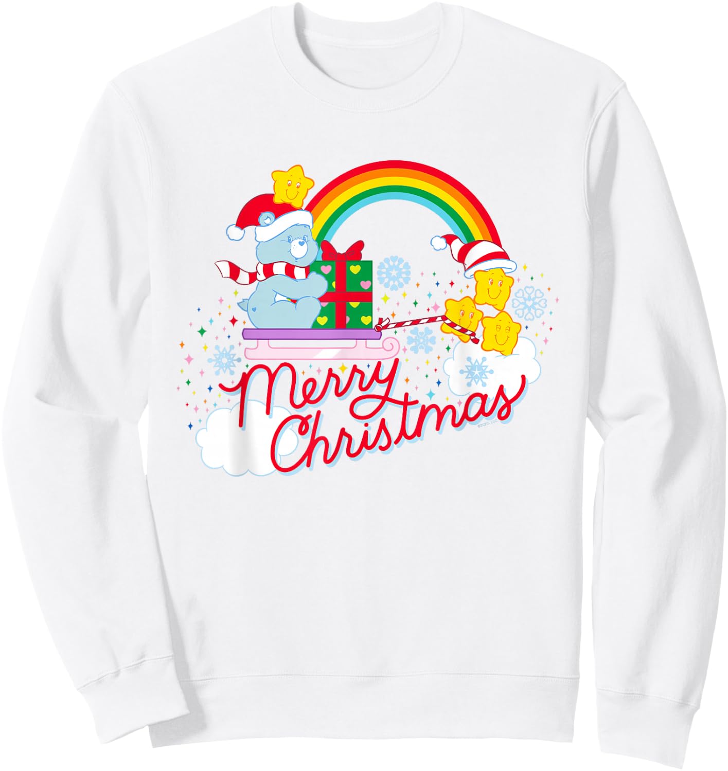 Care Bears Merry Christmas With Christmas Wishes Bear Sweatshirt - Sweatshirt | White