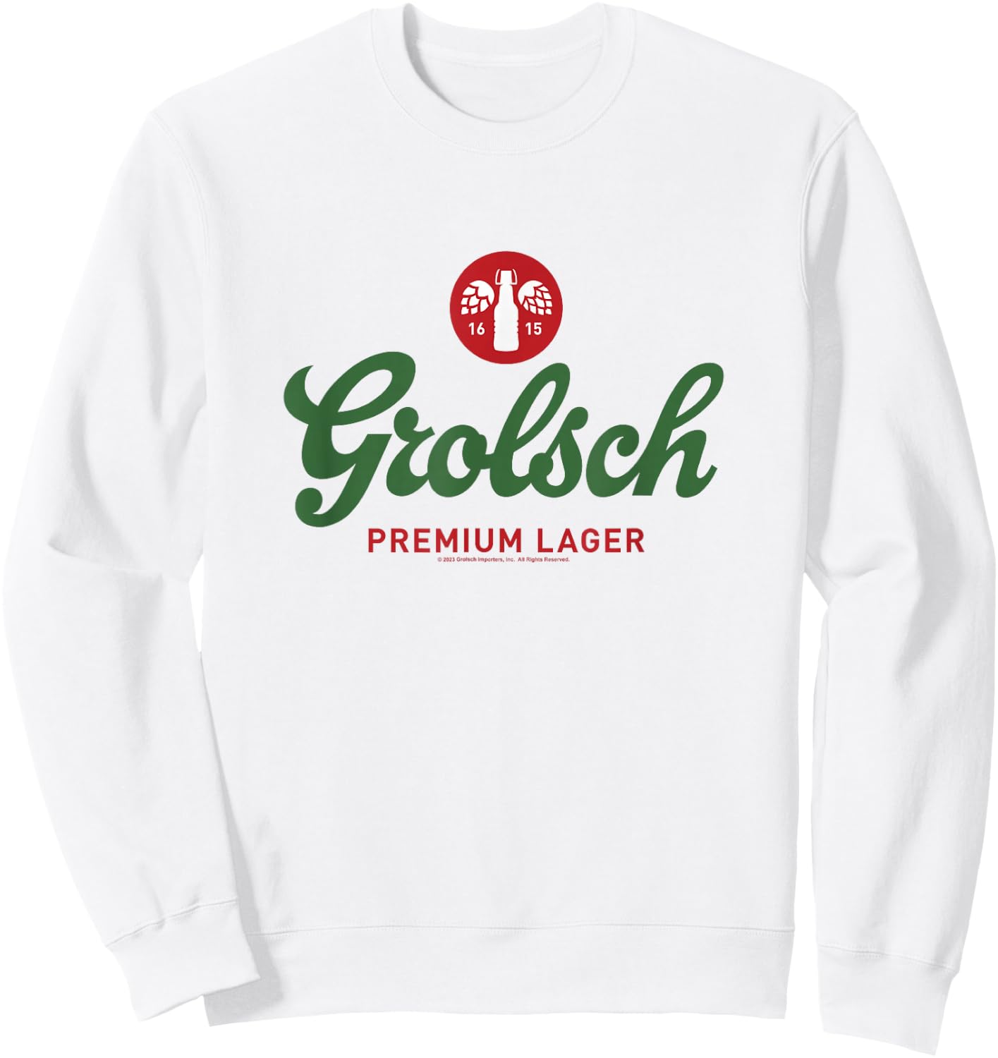 Coors Brewing Company Grolsch Premium Beer Since 1615 Logo Sweatshirt - Sweatshirt | White
