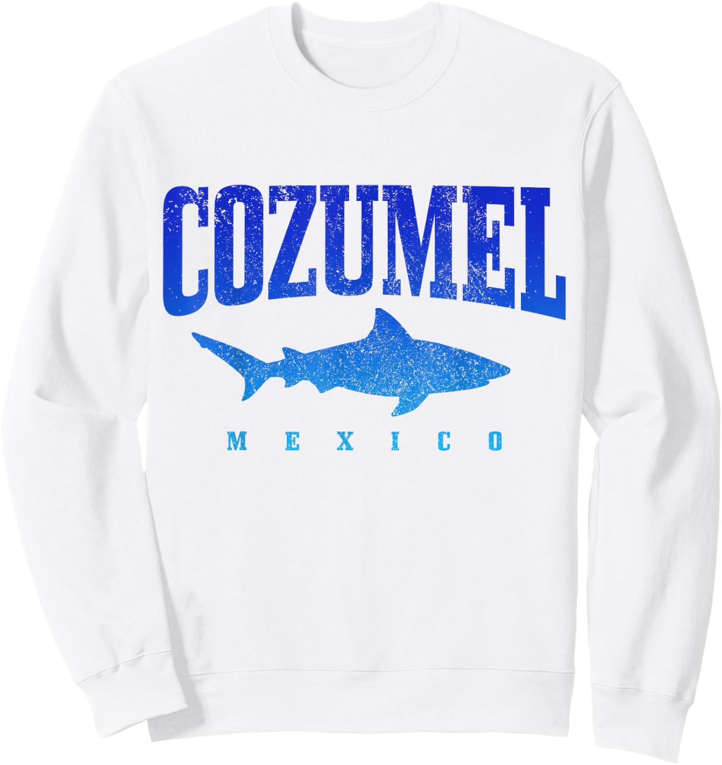 Cozumel Beach Mexico Scuba Diver Shark Diving Vintage Women Kids Sweatshirt - Sweatshirt | White