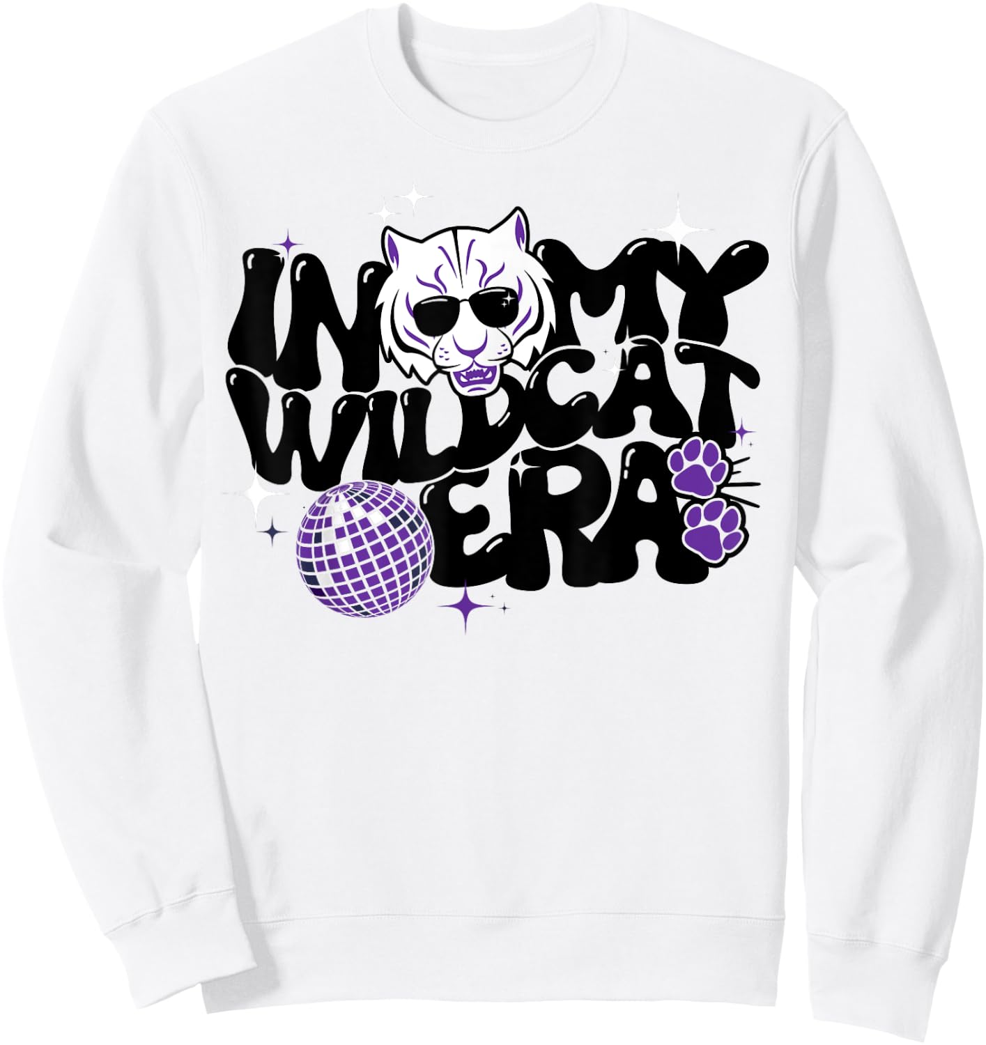 In My Wildcat Era Groovy School Spirit Wildcat Sweatshirt - Sweatshirt | White