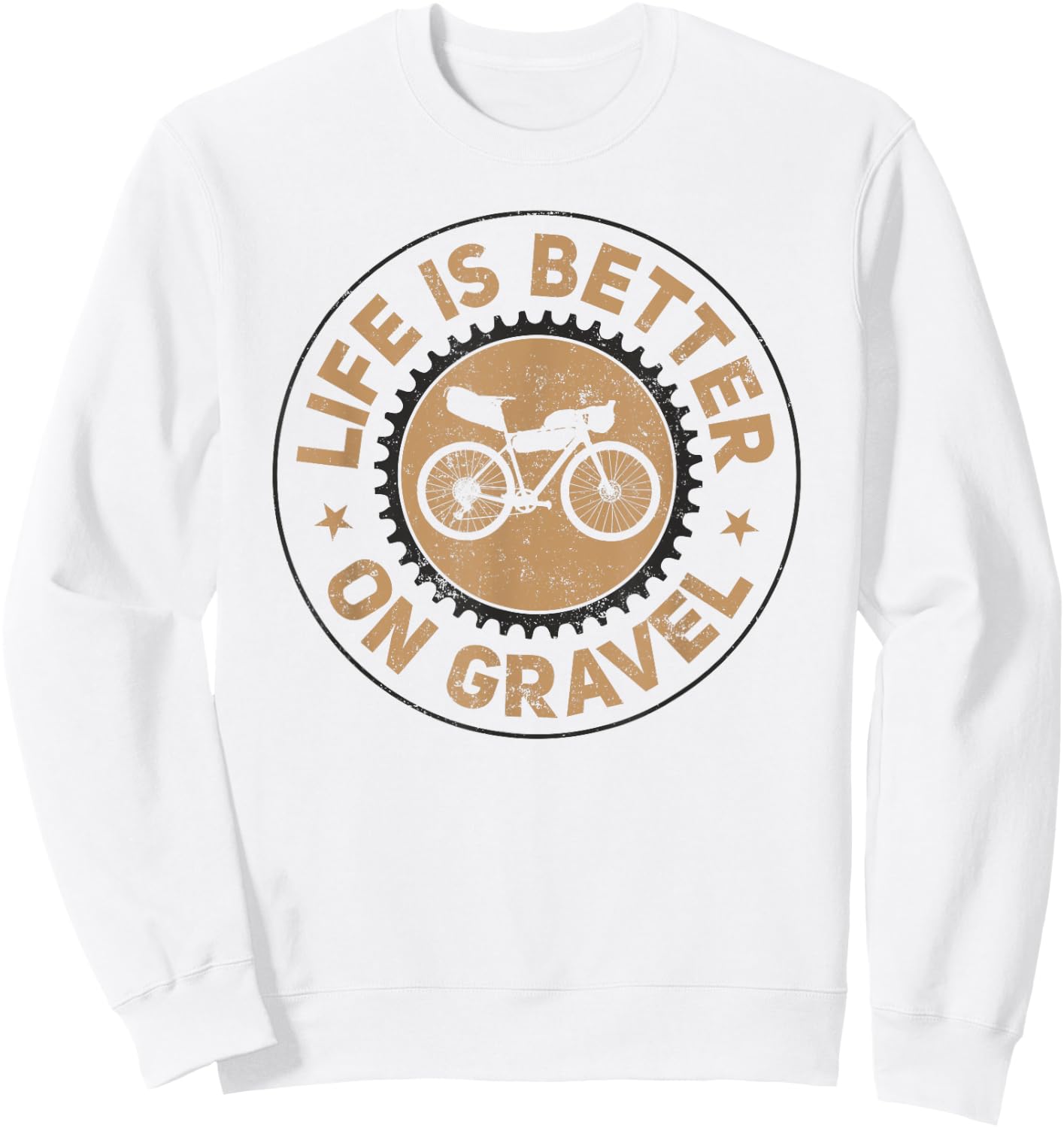 Life Is Better On Gravel - Gravel Bike Sweatshirt - Sweatshirt | White