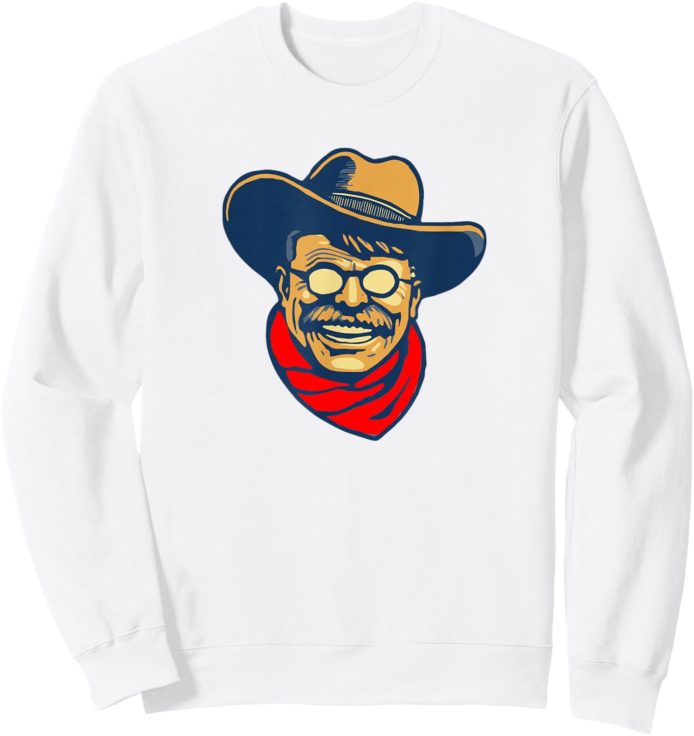 Teddy Roosevelt Rough Rider American National Parks Retro Sweatshirt - Sweatshirt | White