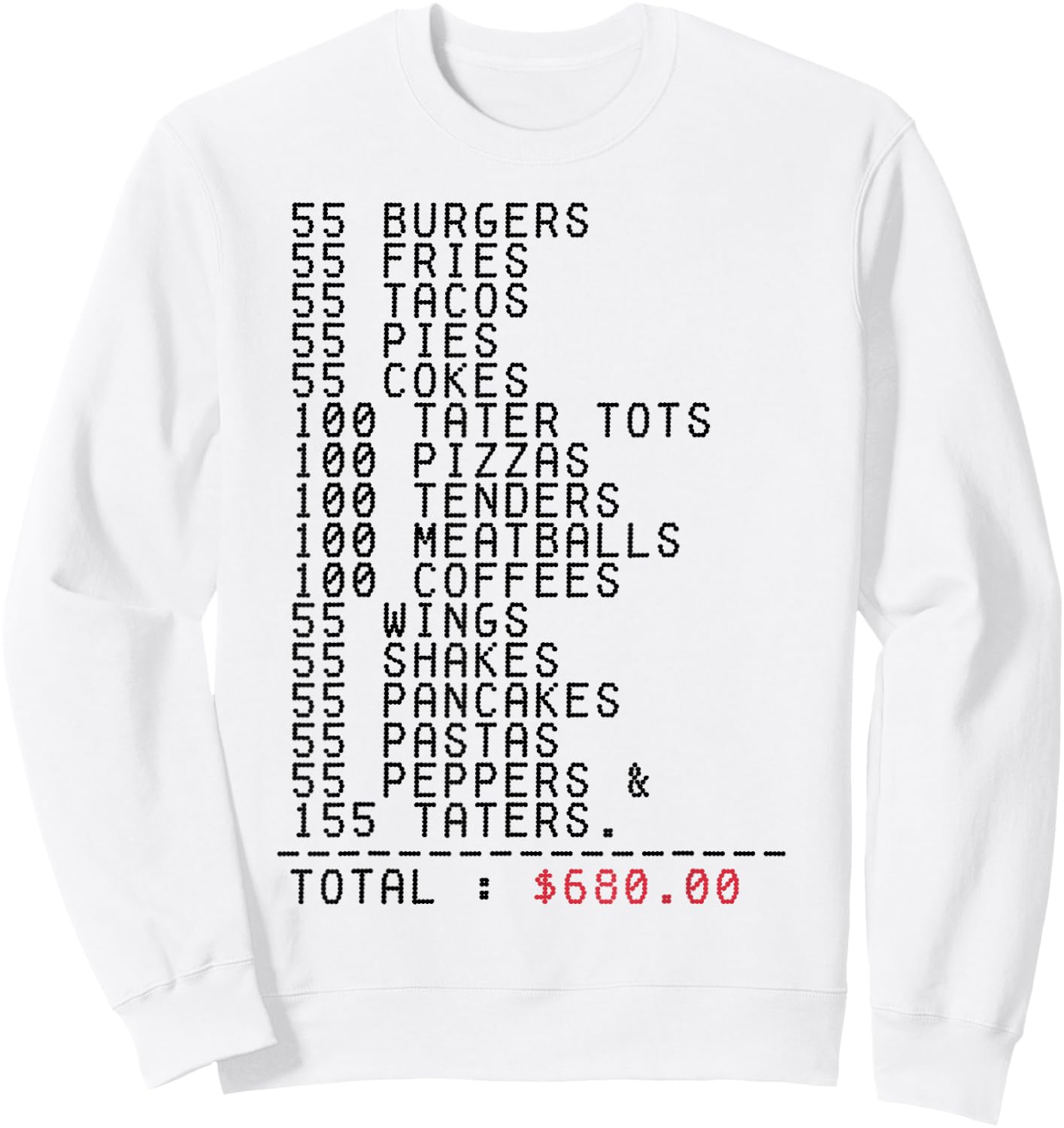 55 Burgers 55 Fries I Think You Should Leave Funny Sweatshirt - Sweatshirt | White