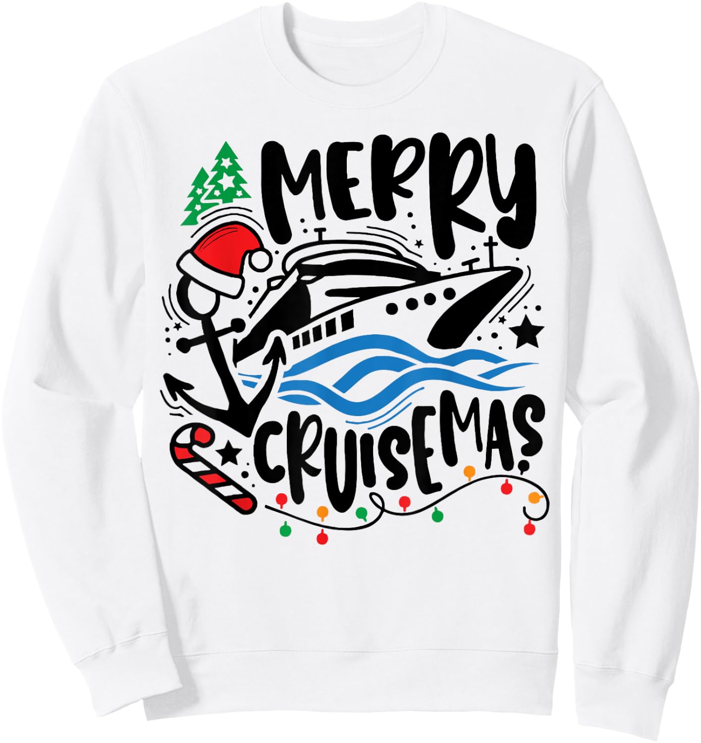 Merry Cruisemas Ugly Christmas Xmas Santa Cruise Girls Boys Sweatshirt - Sweatshirt | White