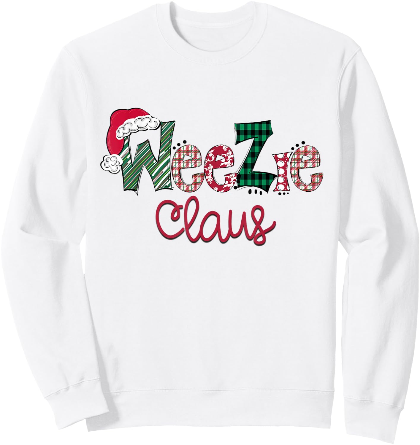 Christmas WeeZie Claus Pajama Suit Santa Hat X-mas Sweatshirt - Sweatshirt | White