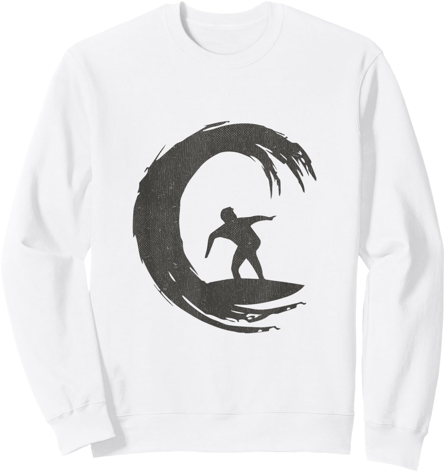 Wave Surfing Shirts Surf Logo Sweatshirt - Sweatshirt | White