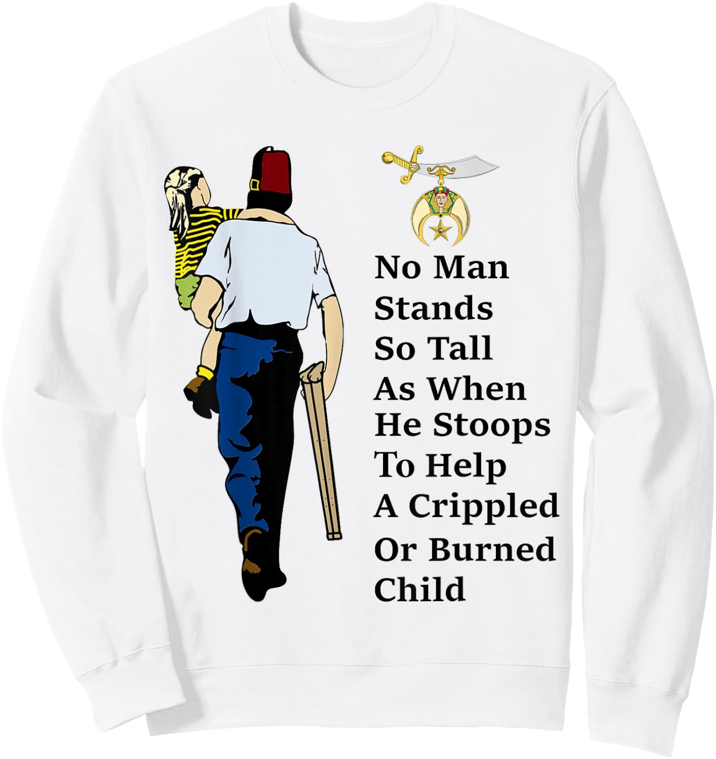 Proud To Be A Shriner Help Childs Emblem Masons Father's Day Sweatshirt - Sweatshirt | White
