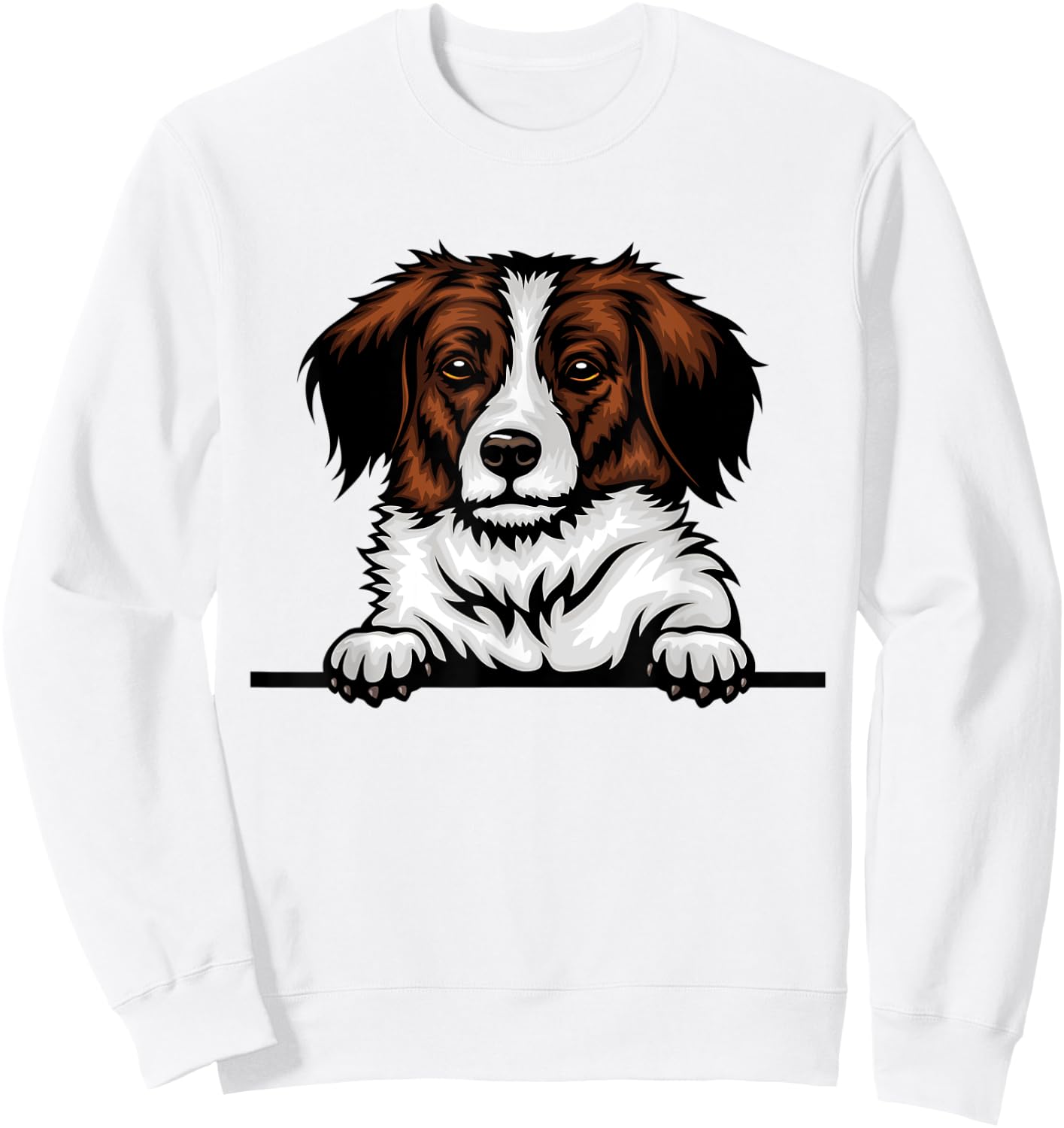 Kooikerhondje Dog Breed Popping Up Fun Kooikerhondje Owner Men Women Kids Sweatshirt - Sweatshirt | White