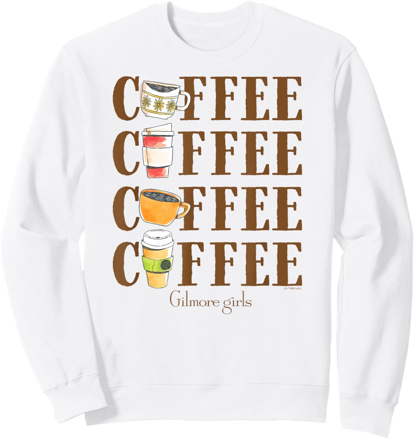 Gilmore Girls - Coffee Repeated Sweatshirt - Sweatshirt | White