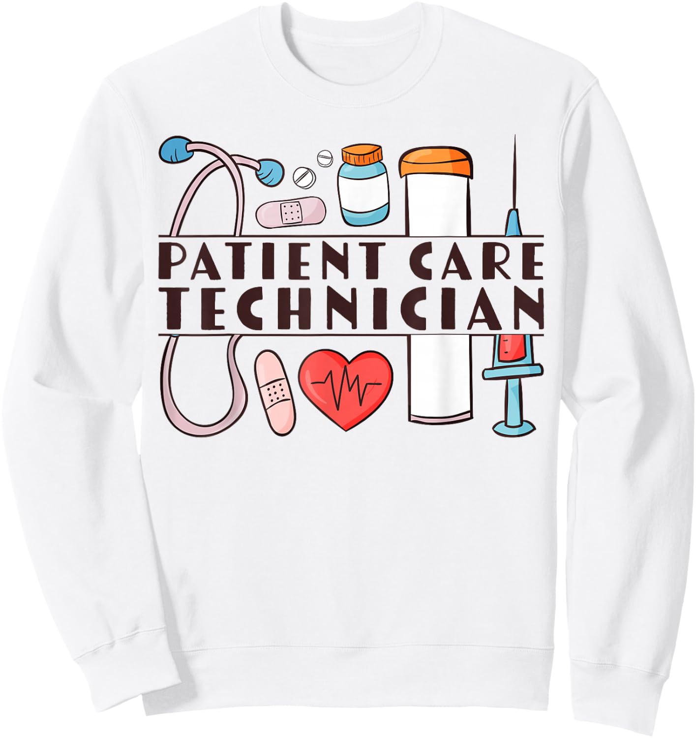 Cute Patient Care Technician PCT Sweatshirt - Sweatshirt | White