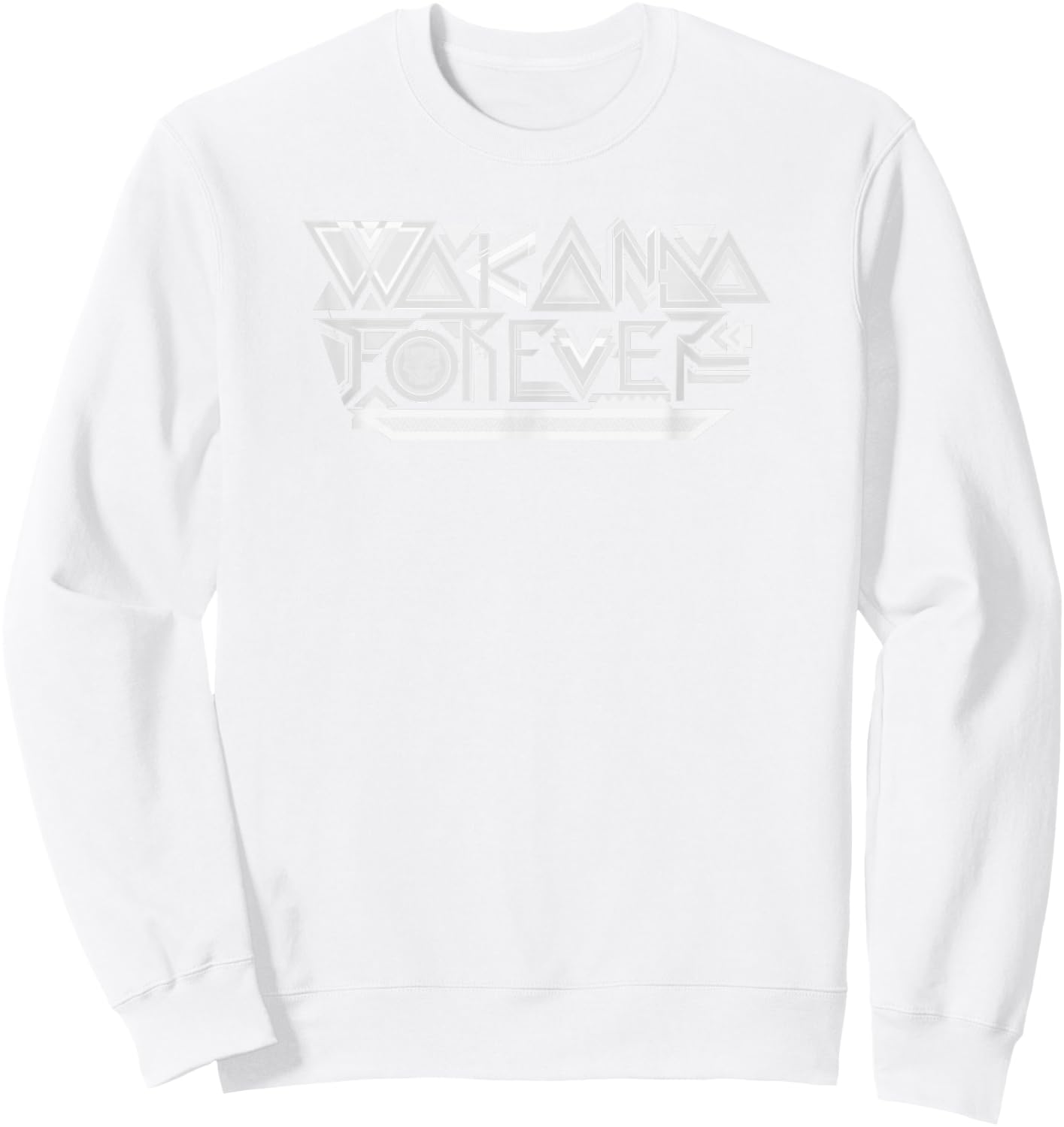 Marvel Black Panther: Wakanda Forever Gray On White Text Sweatshirt - Sweatshirt | White